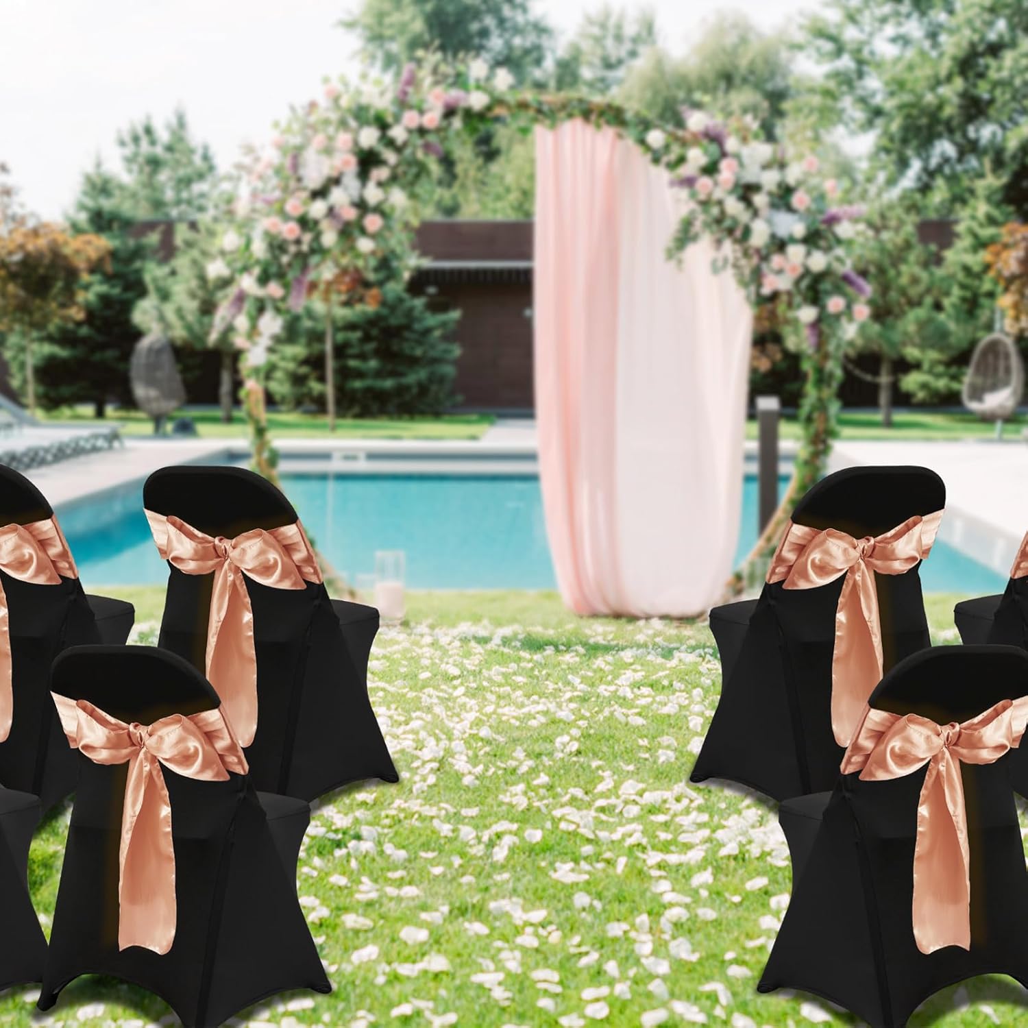 30 PCS White Folding Chair Covers