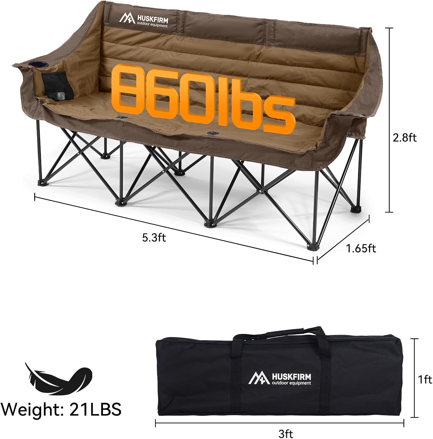 Loveseat Padded Camp Chair