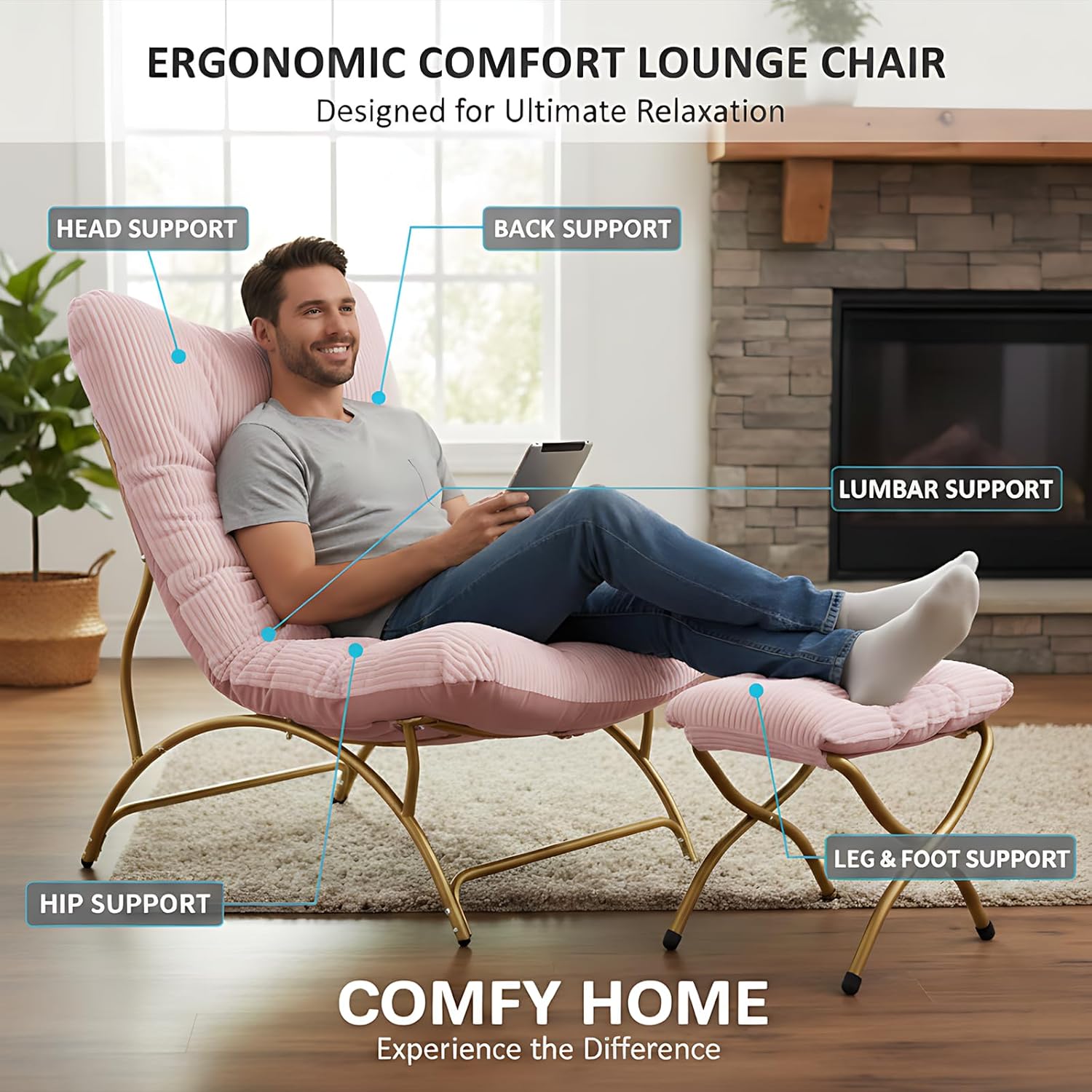 Accent Chair with Ottoman