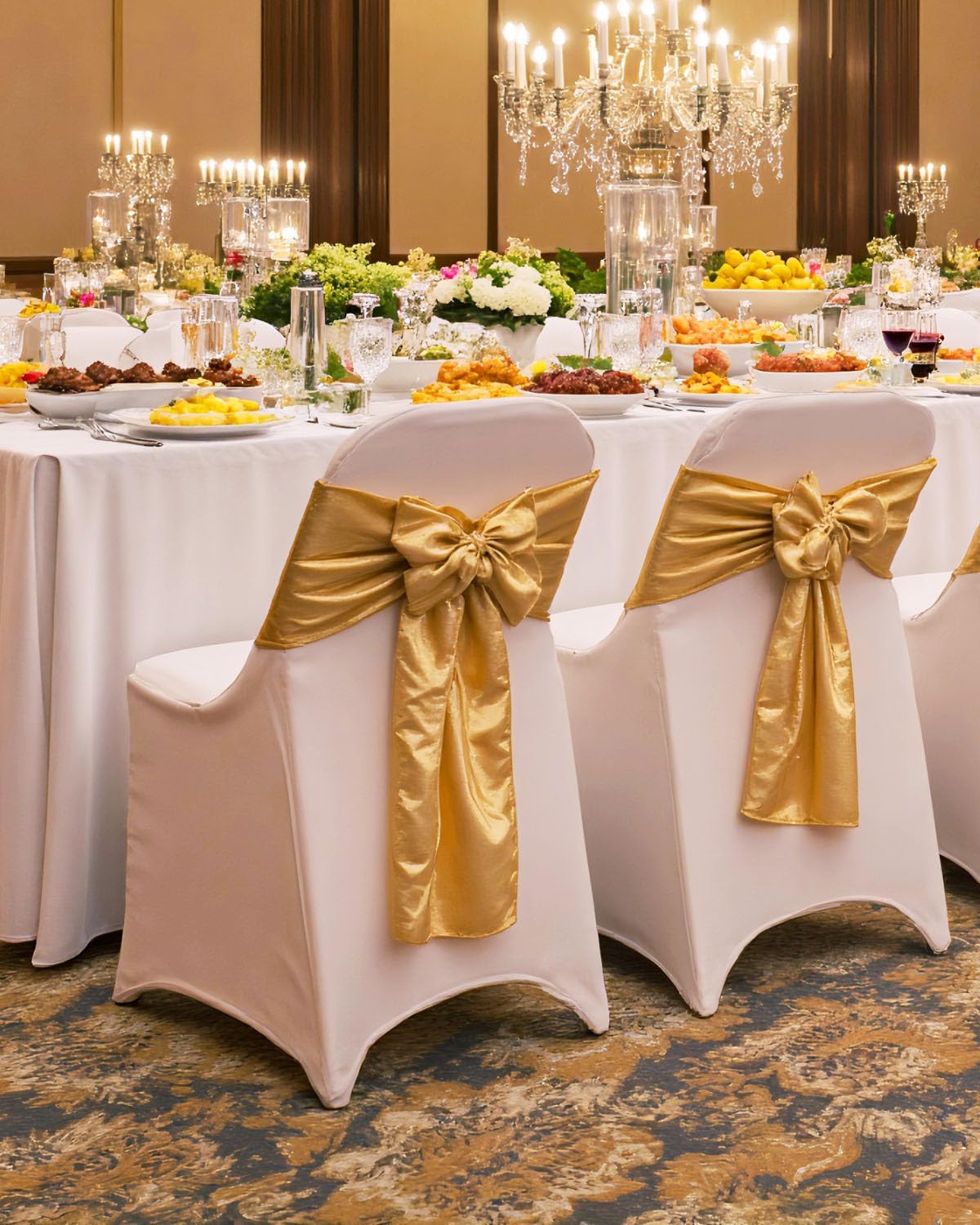 30 PCS White Folding Chair Covers
