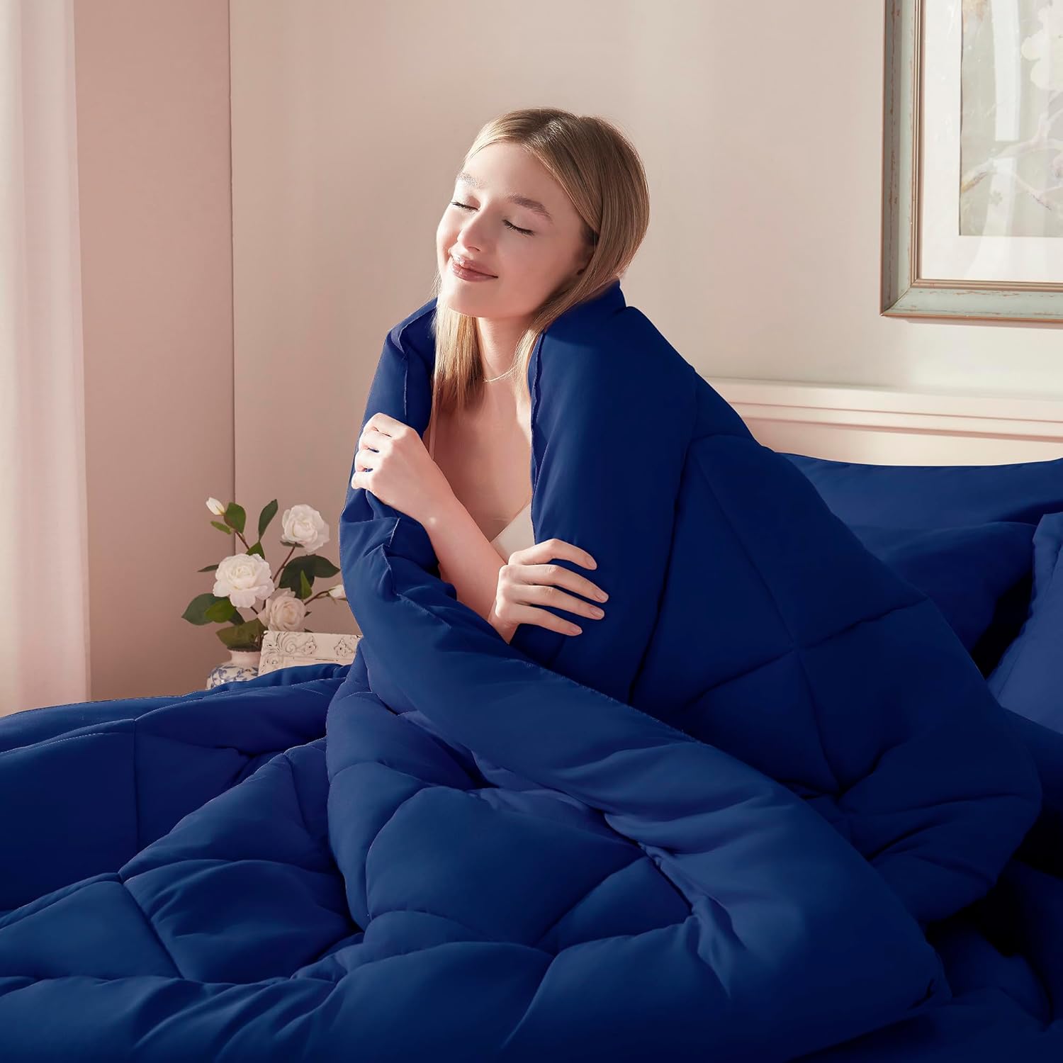 Full Comforter Set Purple- 7 Pieces