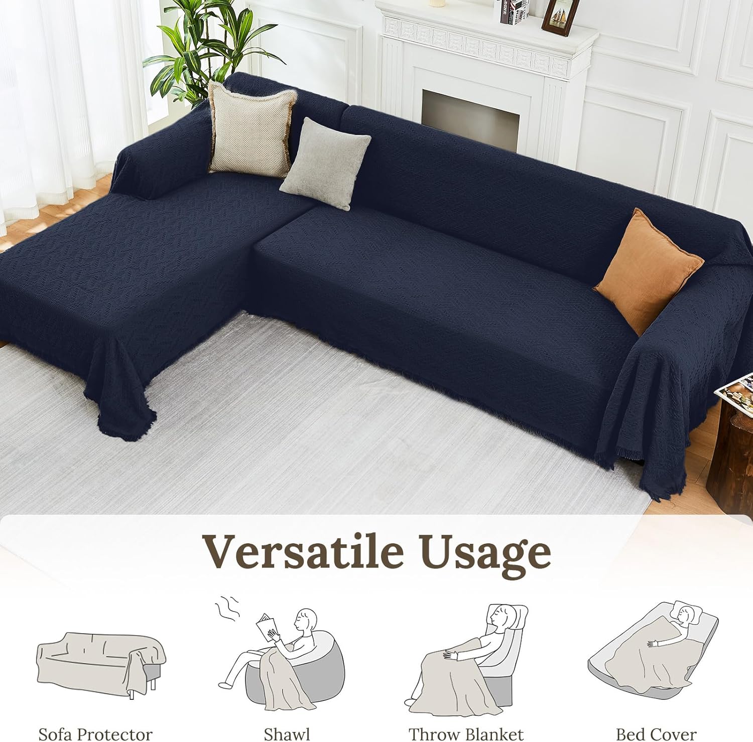 Couch Covers 2 Pieces L Shaped Sofa Cover
