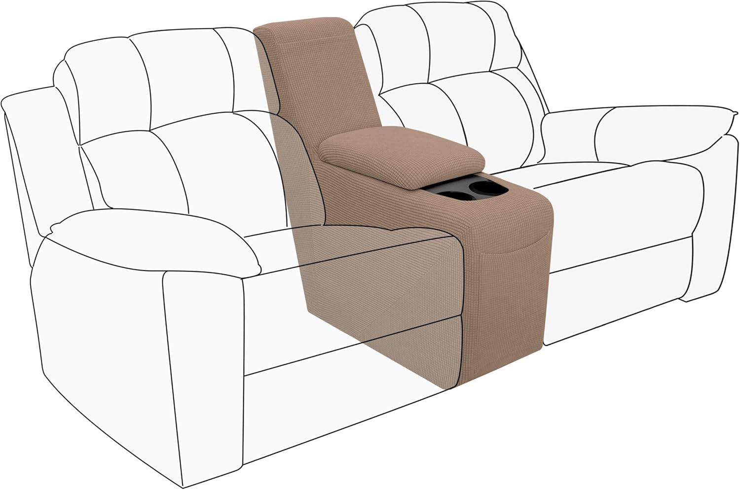 Easy-Going Recliner Stretch Sofa Slipcover Sofa Cover 4-Pieces Furniture Protector Couch Soft with Elastic Bottom, Spandex Jacquard Fabric Small Checks(Recliner,Dark Gray)