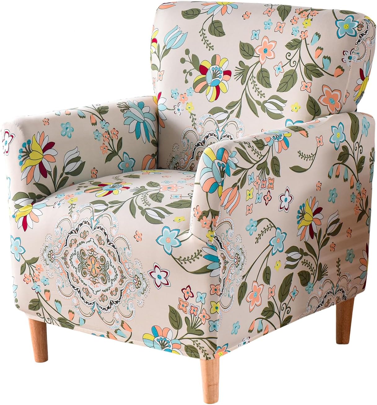 Printed Banquet Armchair Slipcovers Soft Chair Covers Armchair 1-Piece Stretch Chair Covers for Living Room Nonslip Outdoor Armchair Slipcover Kids Pets Friendly Furniture Protector,01