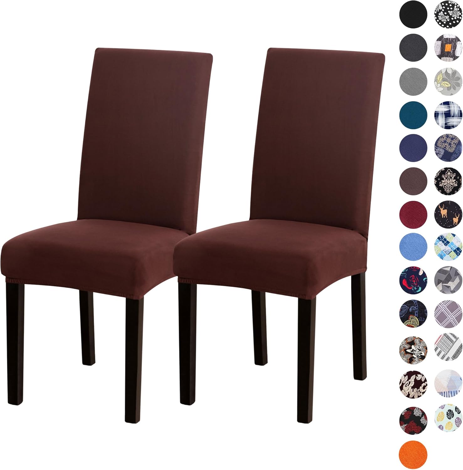 Sufdari Dining Chair Covers,Kitchen Cover,Parsons Slipcover,Spandex Protectors for Room Stretch Chairs Cover Set of 4 -Gray