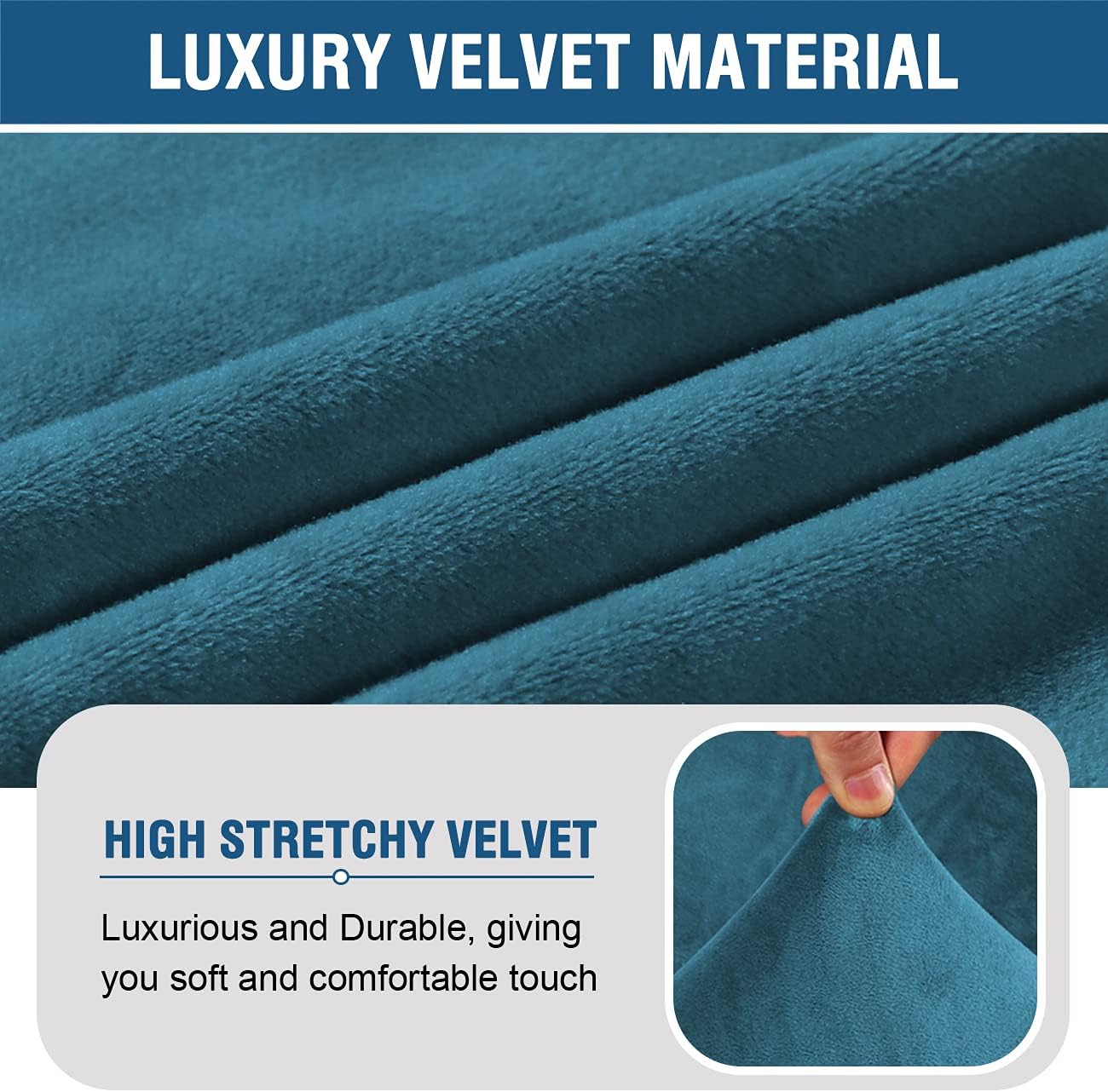 H.VERSAILTEX Armless Accent Chair Covers Thick Velvet Armless Chair Slipcovers High Stretch Chair Covers for Living Room Hotel Machine Washable Furniture Protector with Elastic Bottom, Ivory