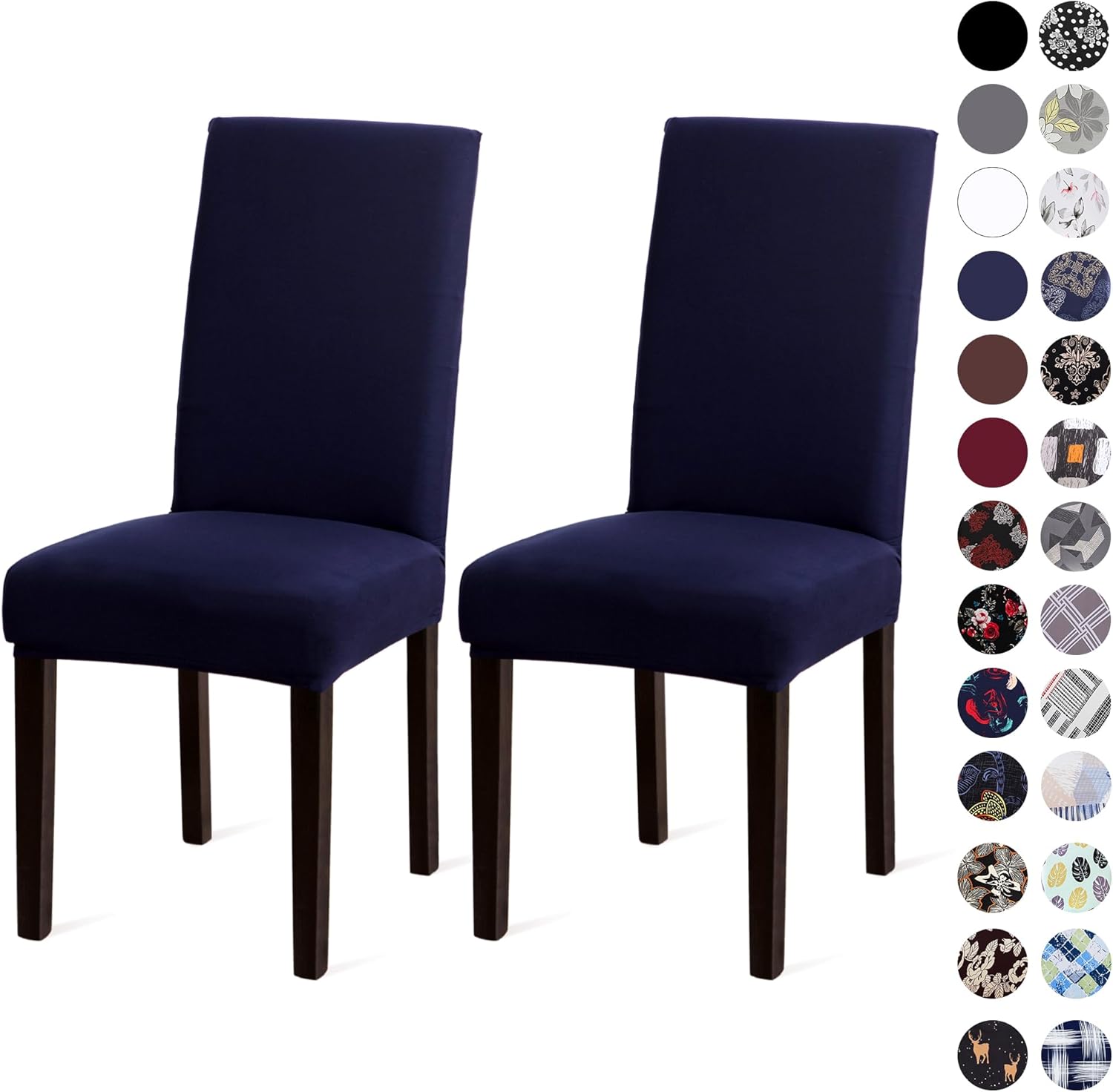 Sufdari Dining Chair Covers,Kitchen Cover,Parsons Slipcover,Spandex Protectors for Room Stretch Chairs Cover Set of 4 -Gray