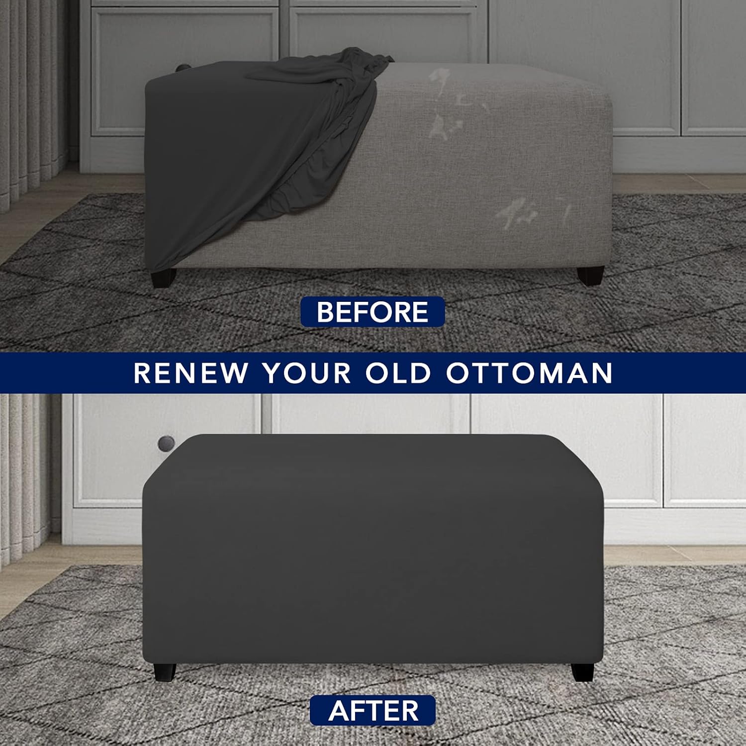 Fit Ottoman Cover Rectangle