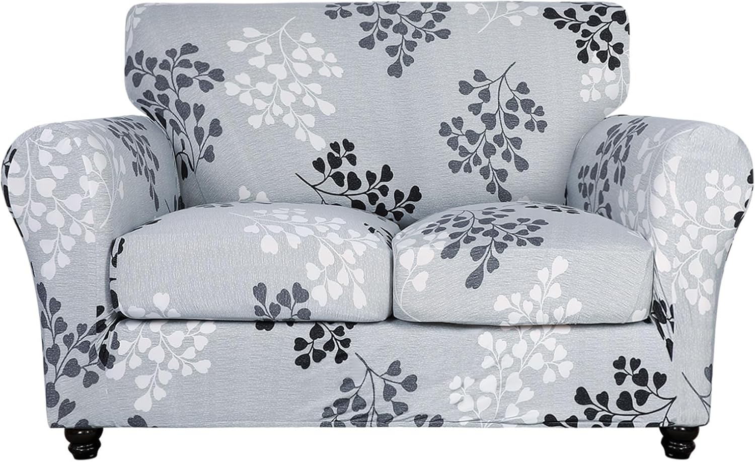 SearchI Stretch Sofa Cover Printed Couch Covers, Floral Pattern 2 Piece Armchair Slipcover with Separate Chair Cushion Cover, Washable Furniture Protector for Living Room(Armchair, Ball Flower)
