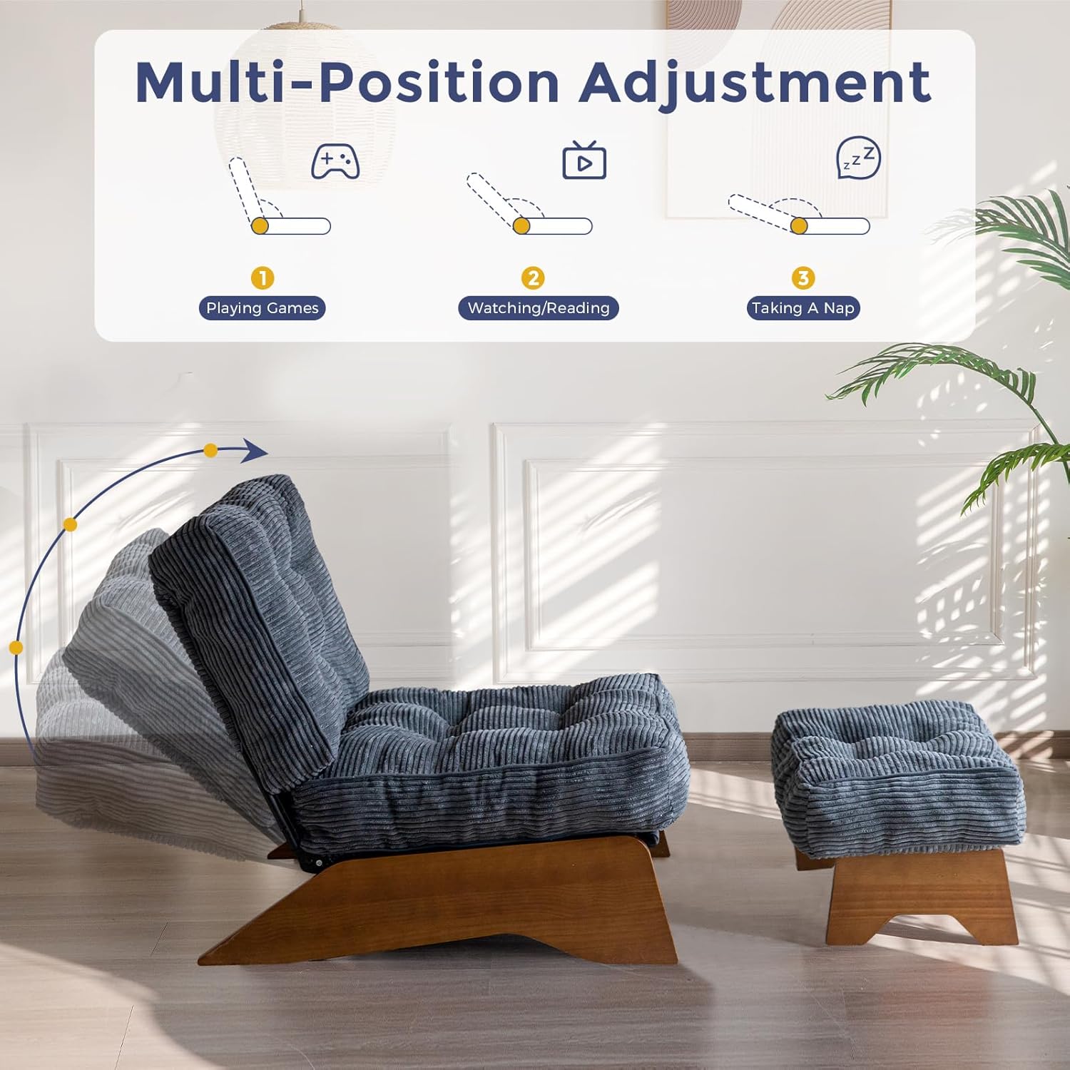Adjustable Accent Chair with Ottoman