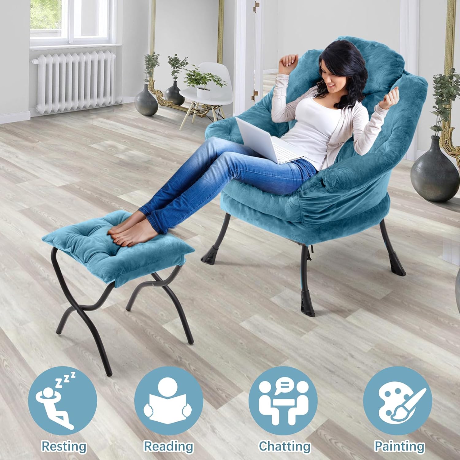 Lazy Chair with Folding Ottoman