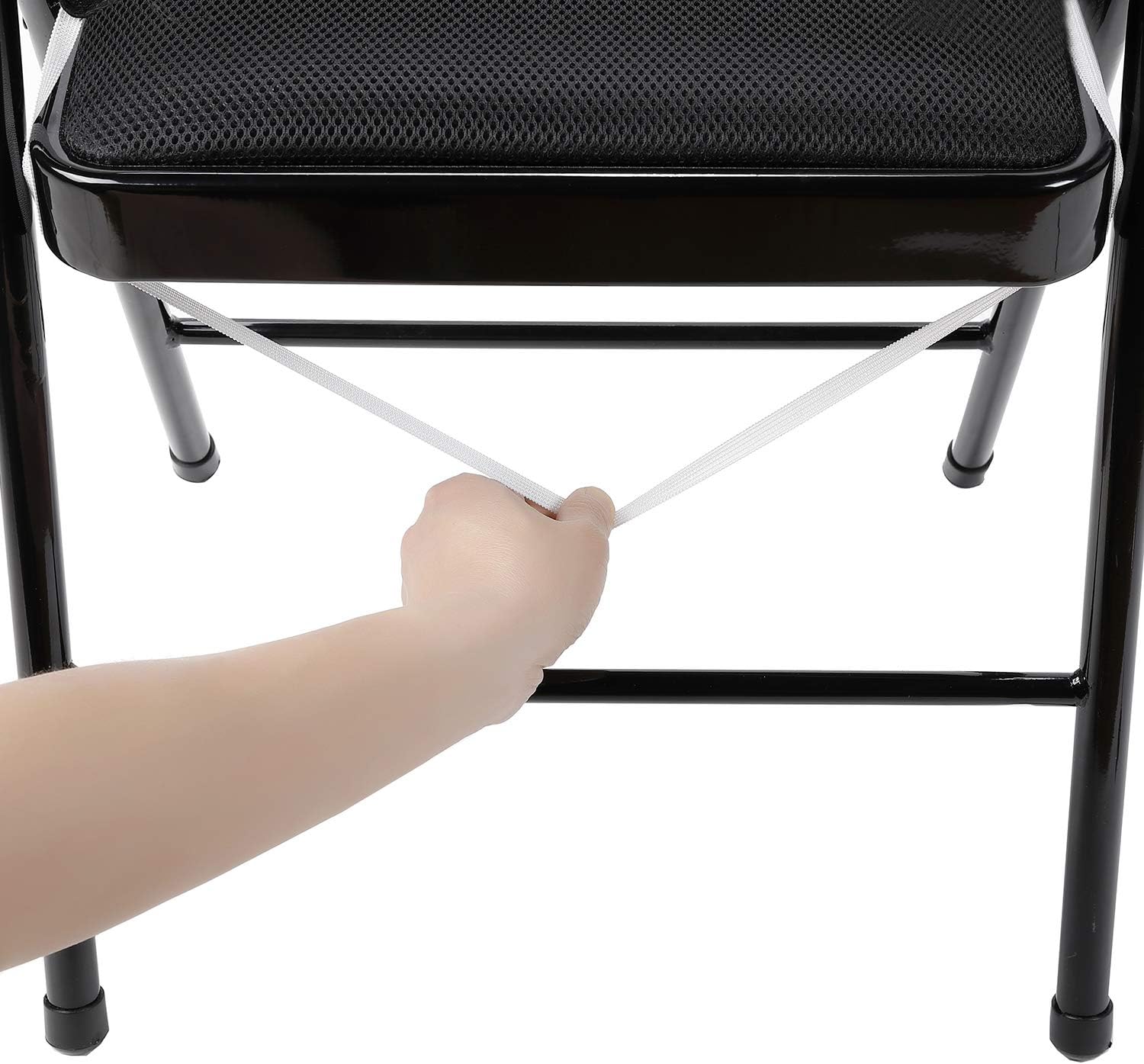 Peomeise Stretch Spandex Folding Chair Cover for Wedding Party Dining Banquet Event (White,12pcs)