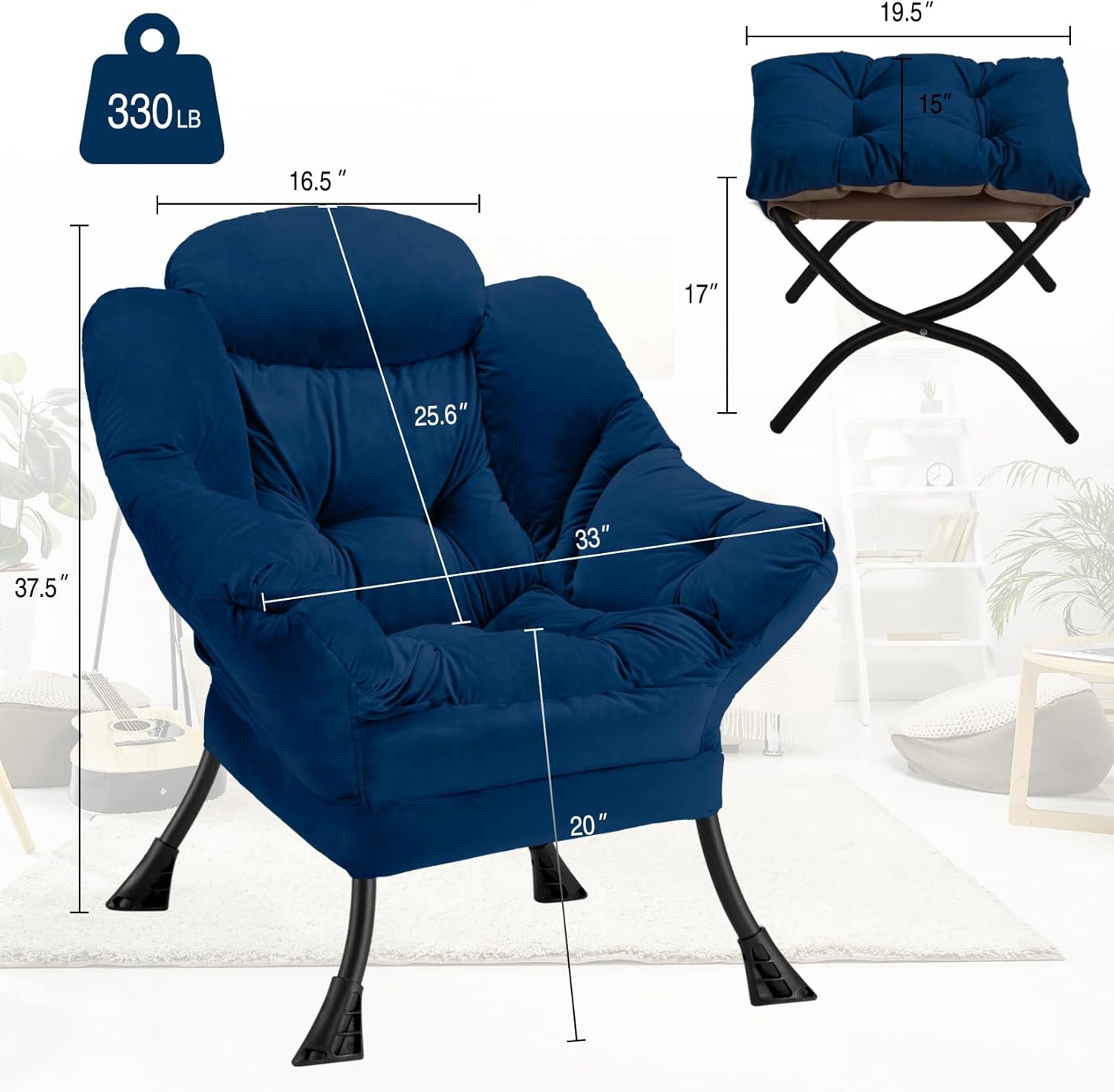 Lazy Chair with Folding Ottoman