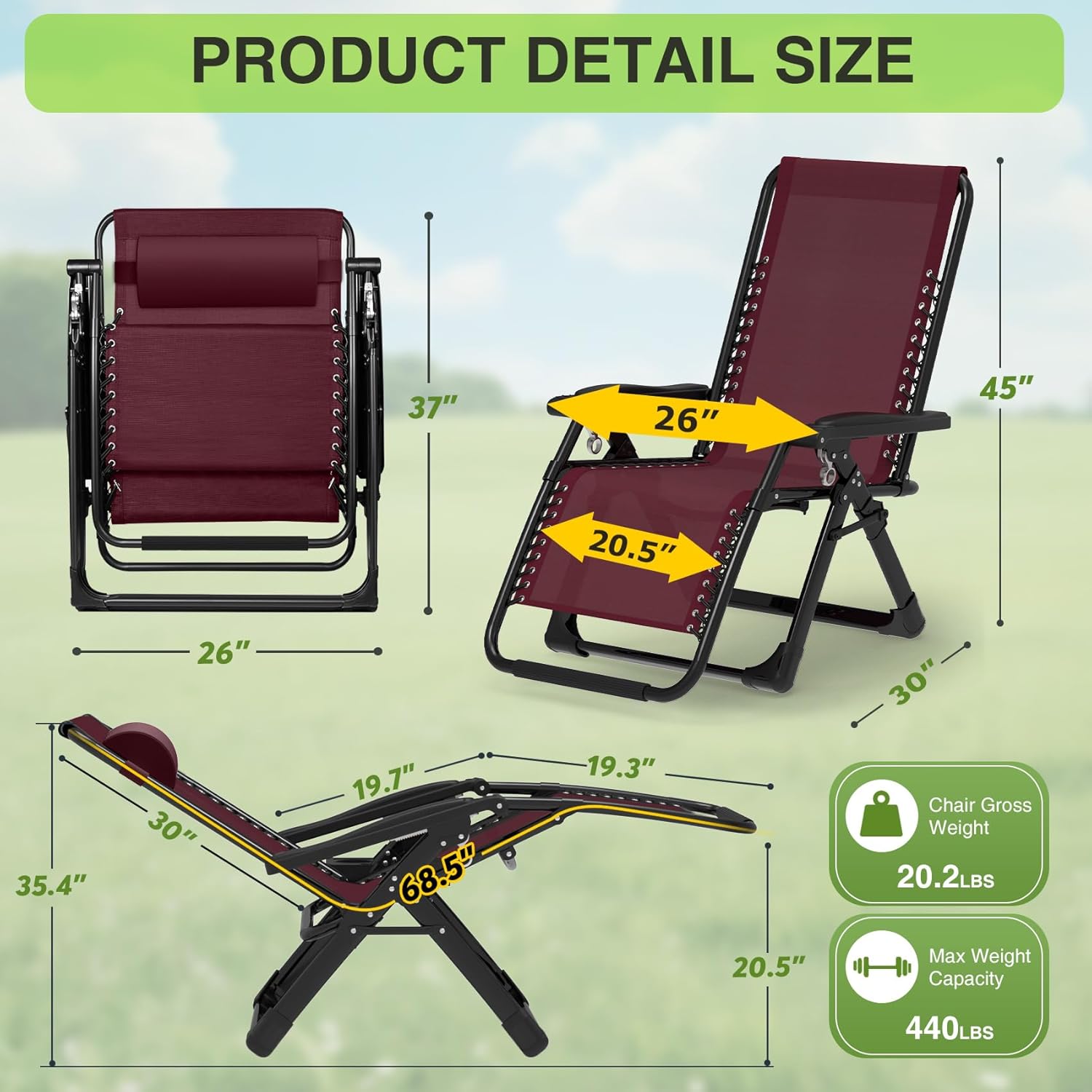 Reclining Camping Lounge Chair