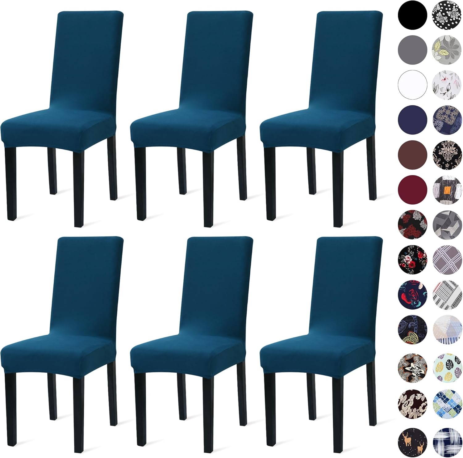 Sufdari Dining Chair Covers,Kitchen Cover,Parsons Slipcover,Spandex Protectors for Room Stretch Chairs Cover Set of 4 -Gray