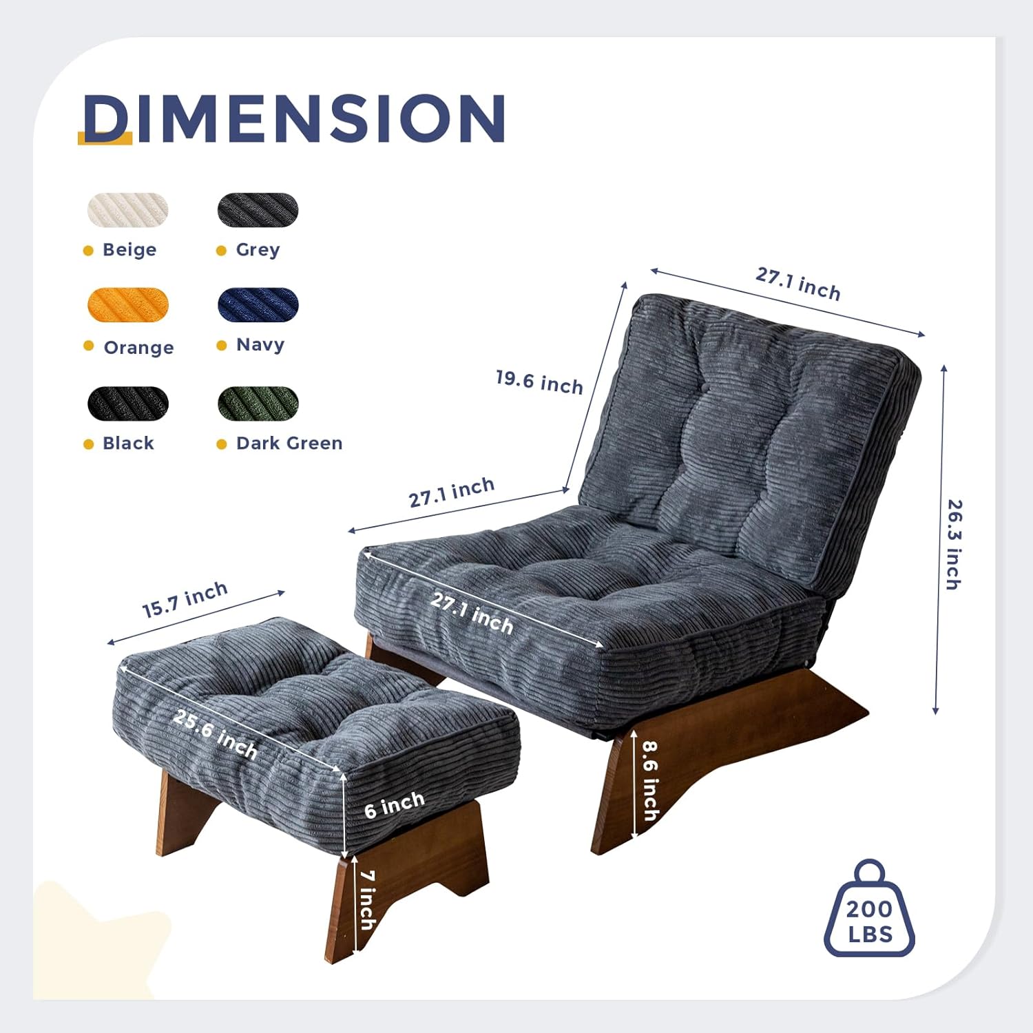 Adjustable Accent Chair with Ottoman