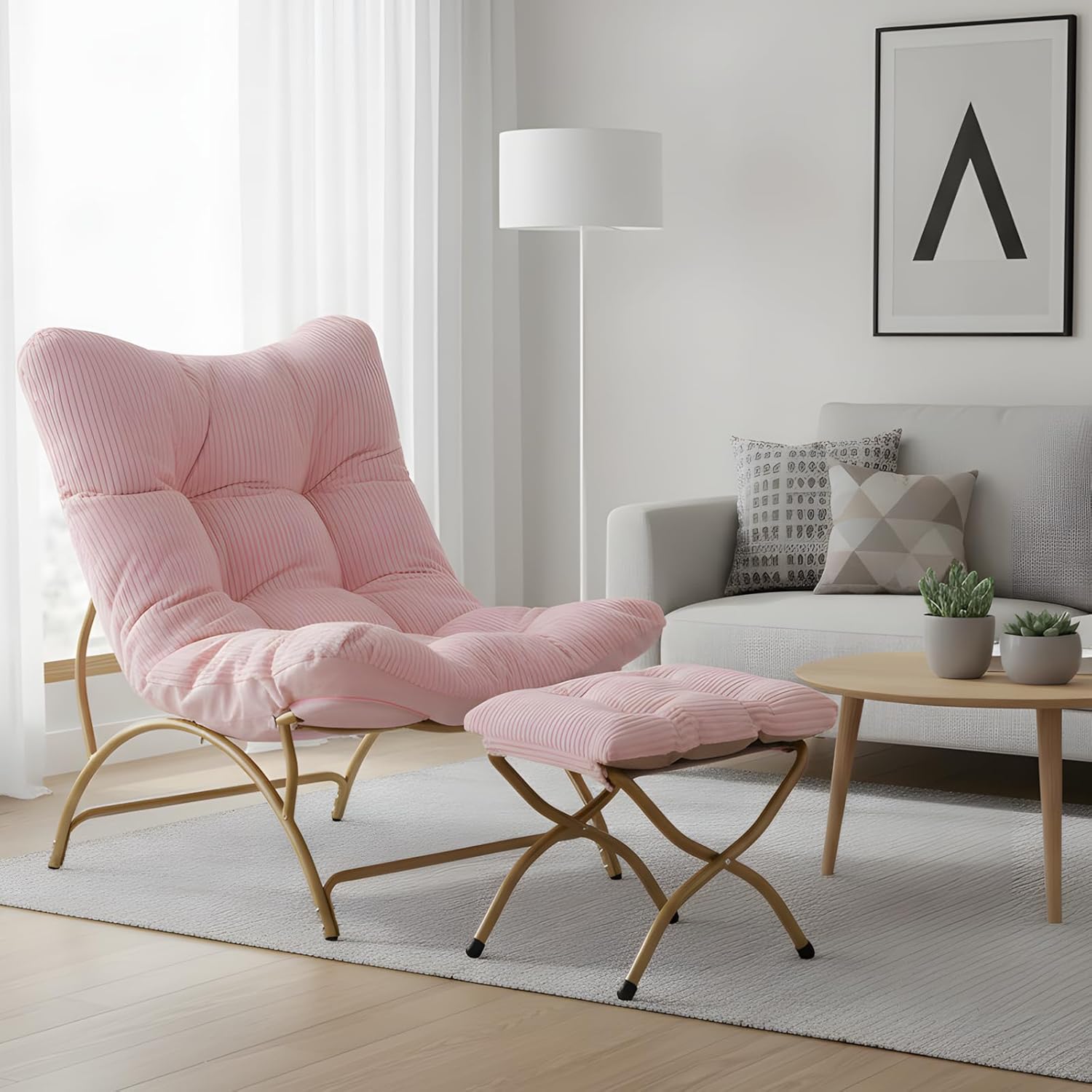 Accent Chair with Ottoman