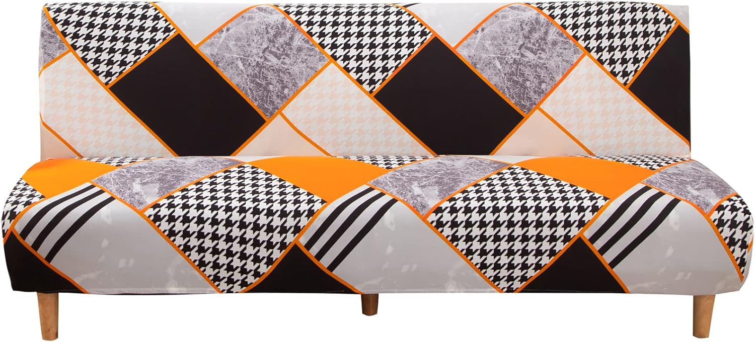 Linen Blue Armless Sofa Bed Cover