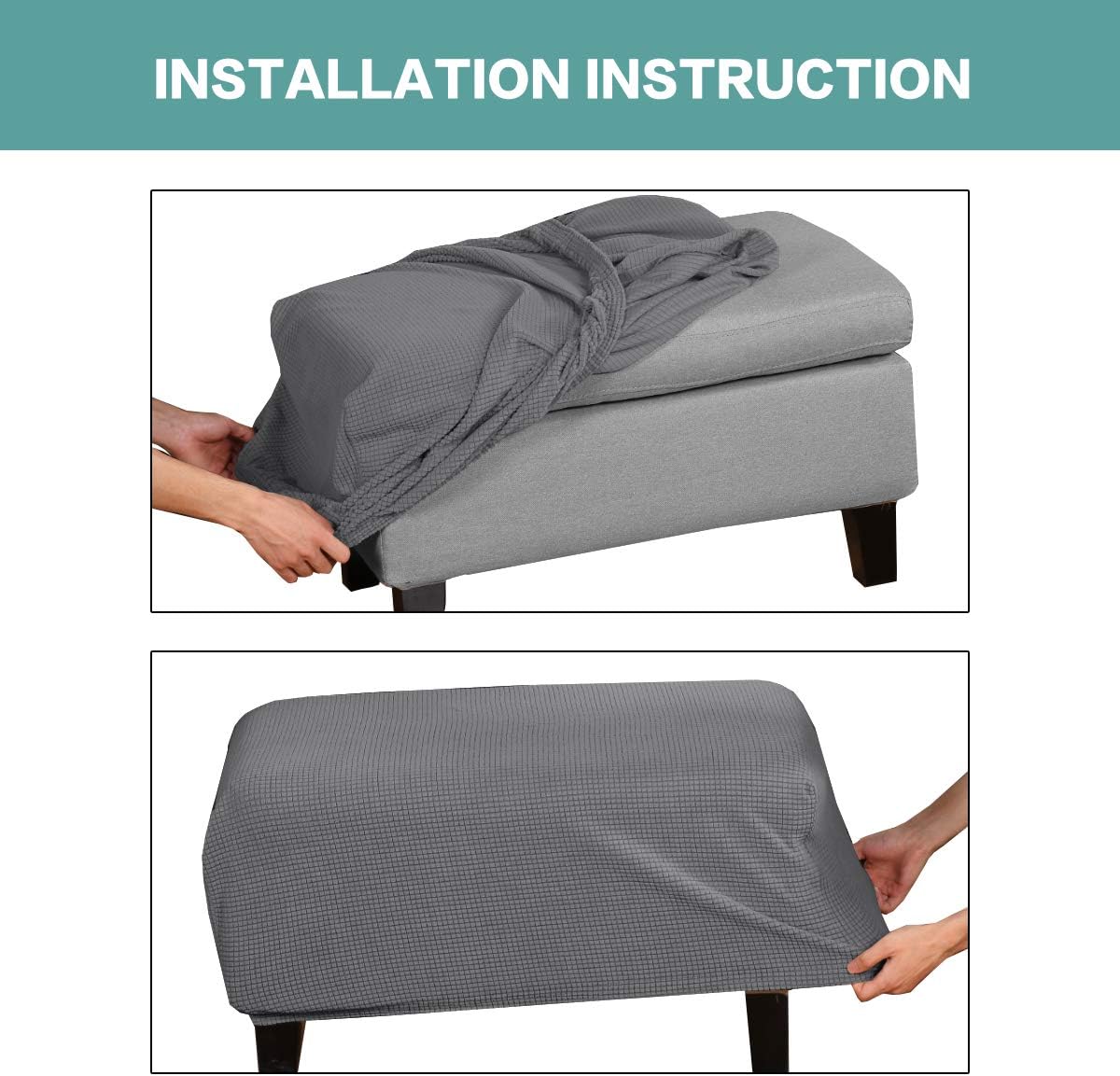 Stretch Ottoman Cover Ottoman Slipcover