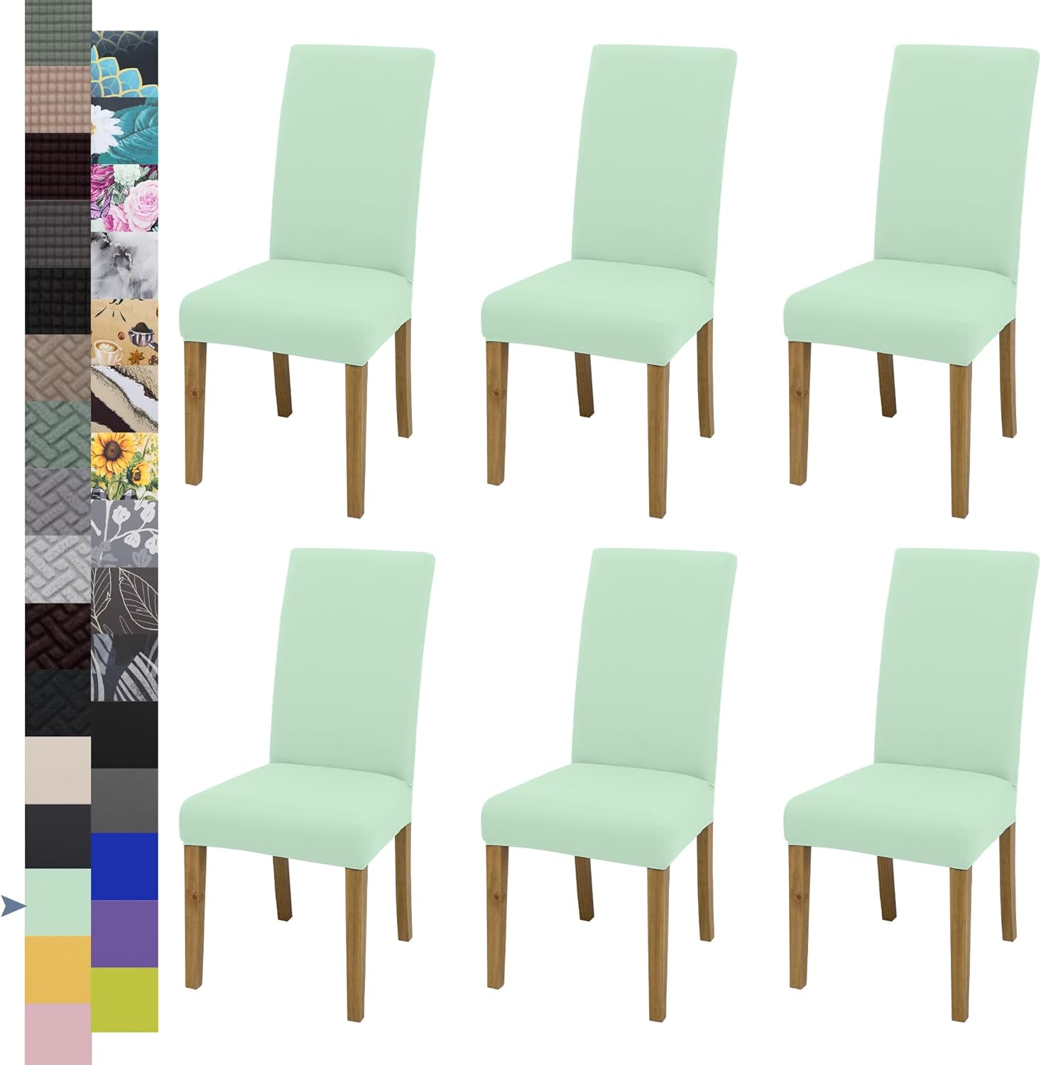 Dining Chair Cover,Dining Room Chair Covers Set of 6,Stretch Kitchen Chair Cover,Washable Dining Chair Cover,Parsons Chair Slipcovers Protective,for Home,Restaurant,Banquet(Gray)