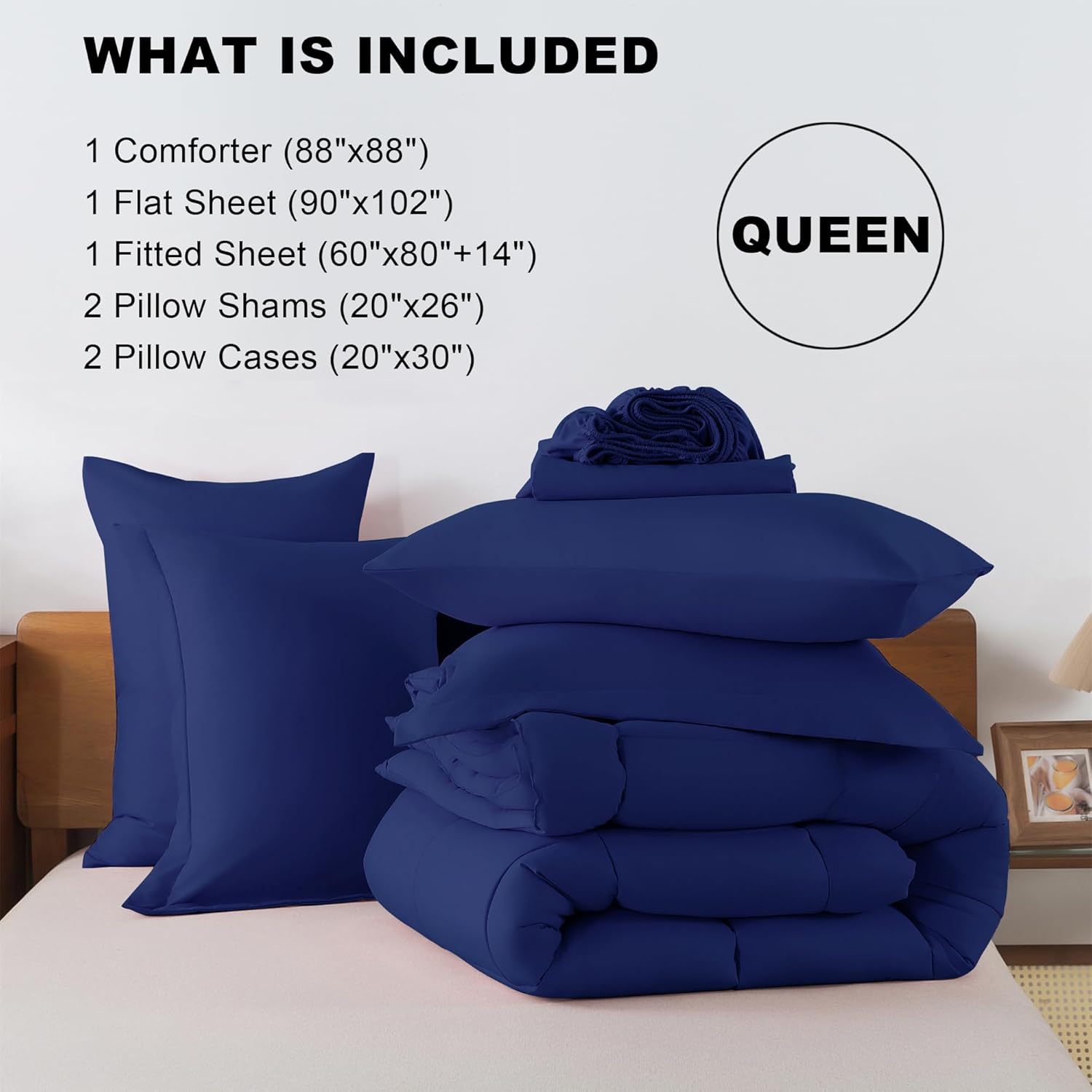 Full Comforter Set Purple- 7 Pieces