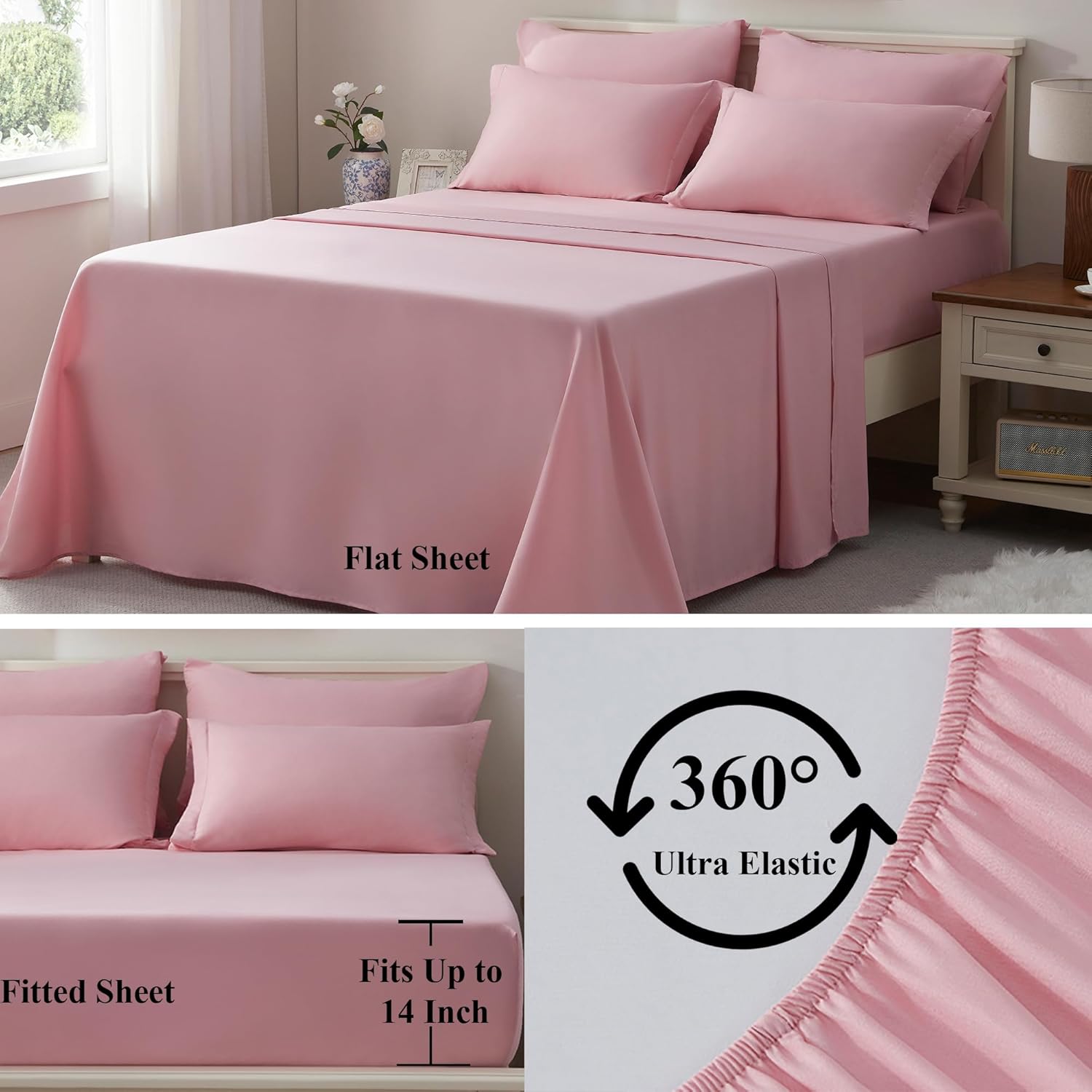 Full Comforter Set Purple- 7 Pieces