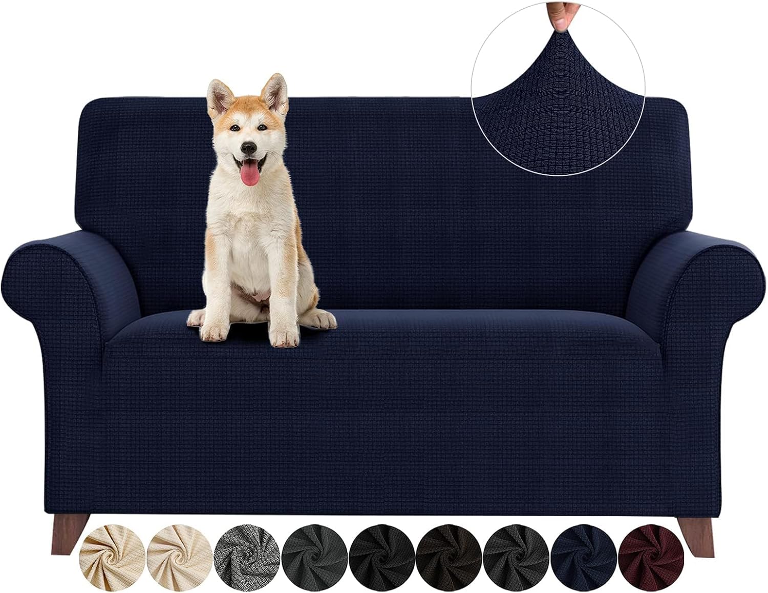 ZNSAYOTX Chair Slipcovers with Arms for Living Room High Stretchy Spandex Pet Friendly Armchair Furniture Protection Covers (Black and White, Chair)