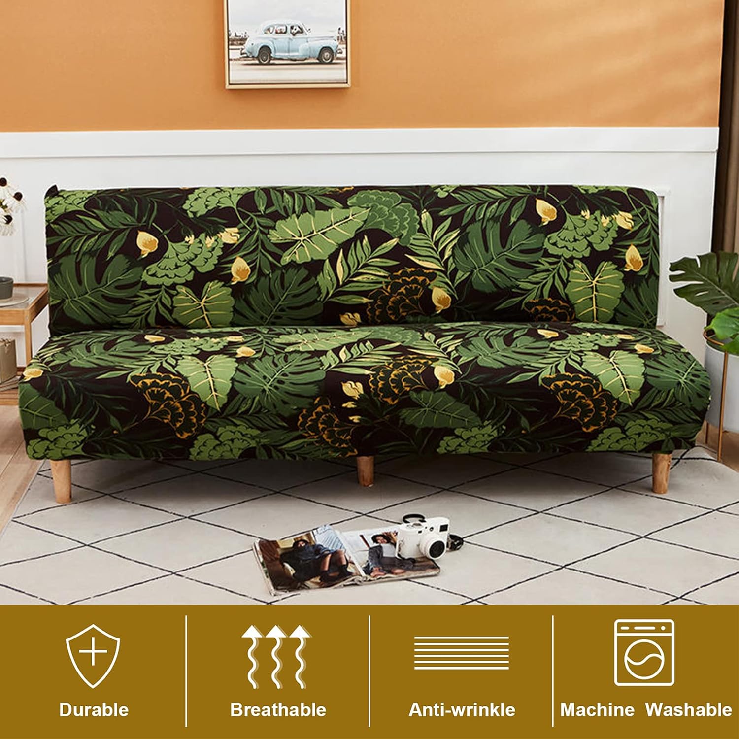 Futon Slipcovers Stretch Armless Sofa