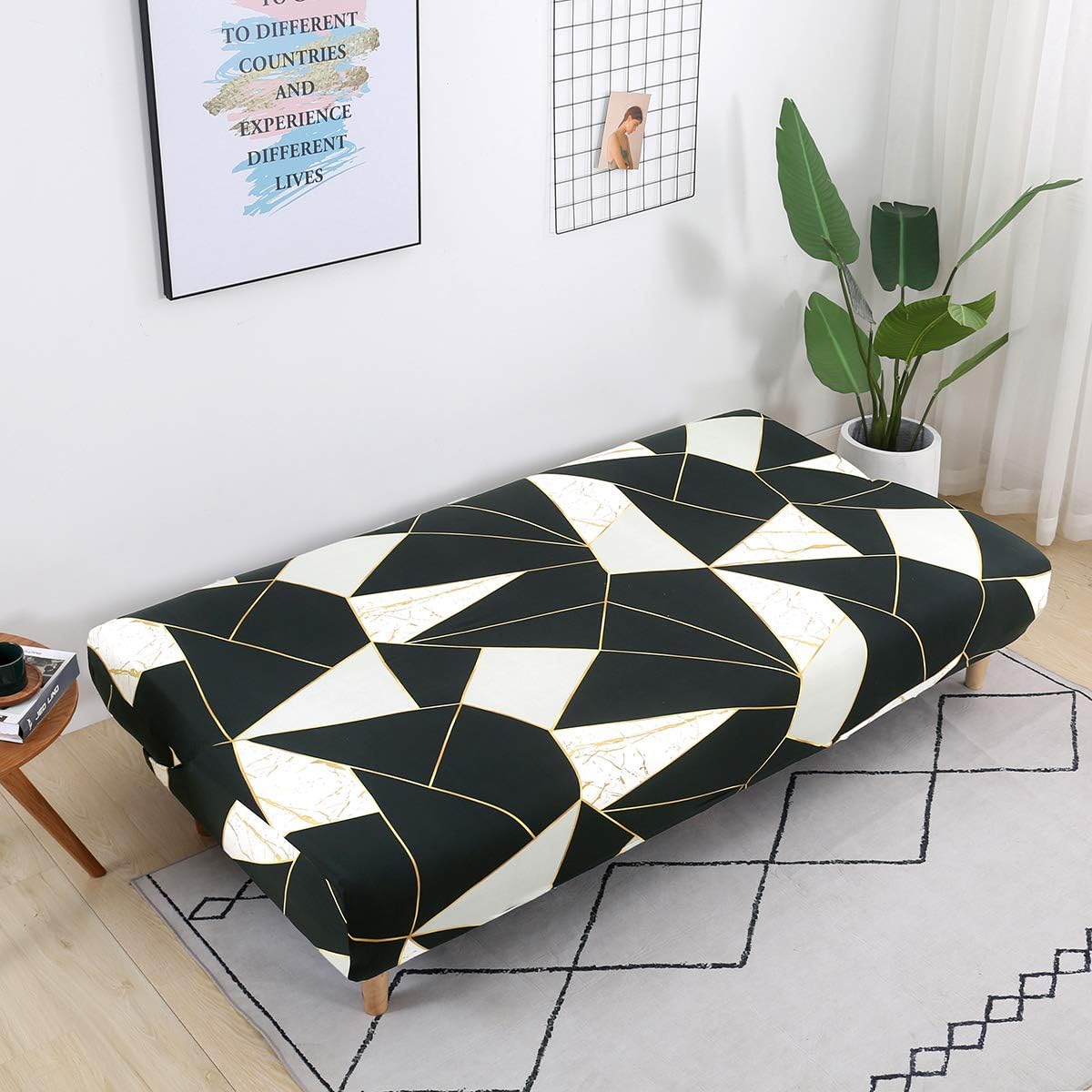 Armless Futon Slipcovers Stretch Folding Sofa