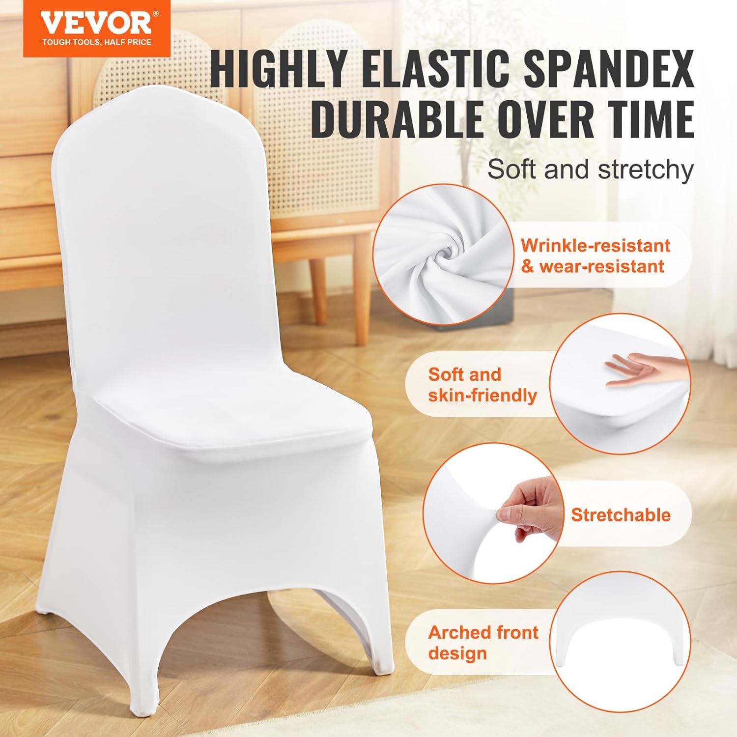 30 PCS White Folding Chair Covers