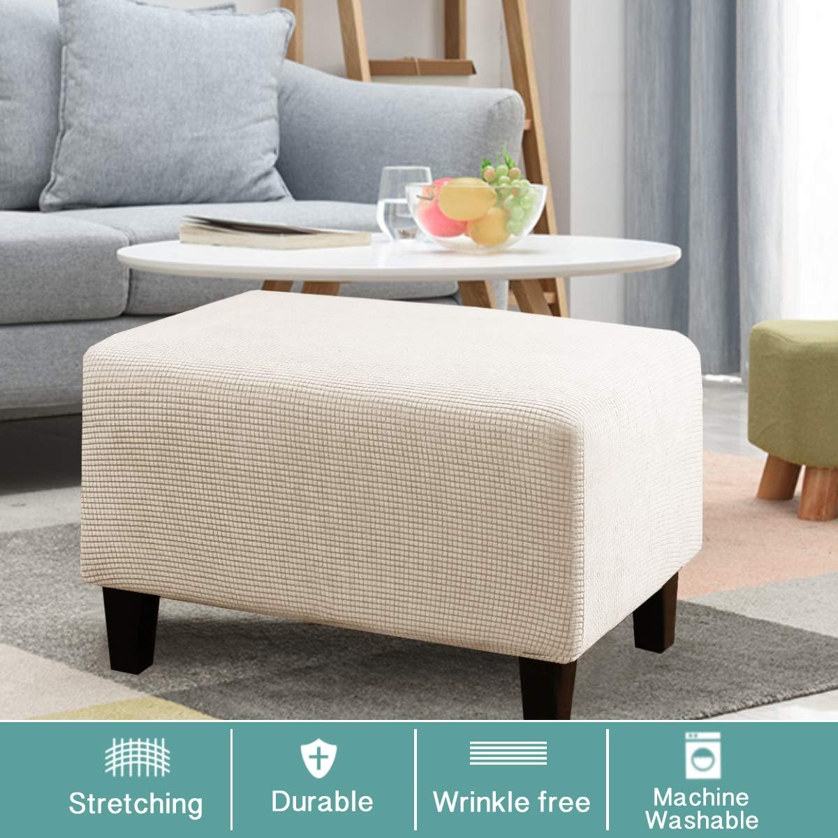 Stretch Ottoman Cover Ottoman Slipcover