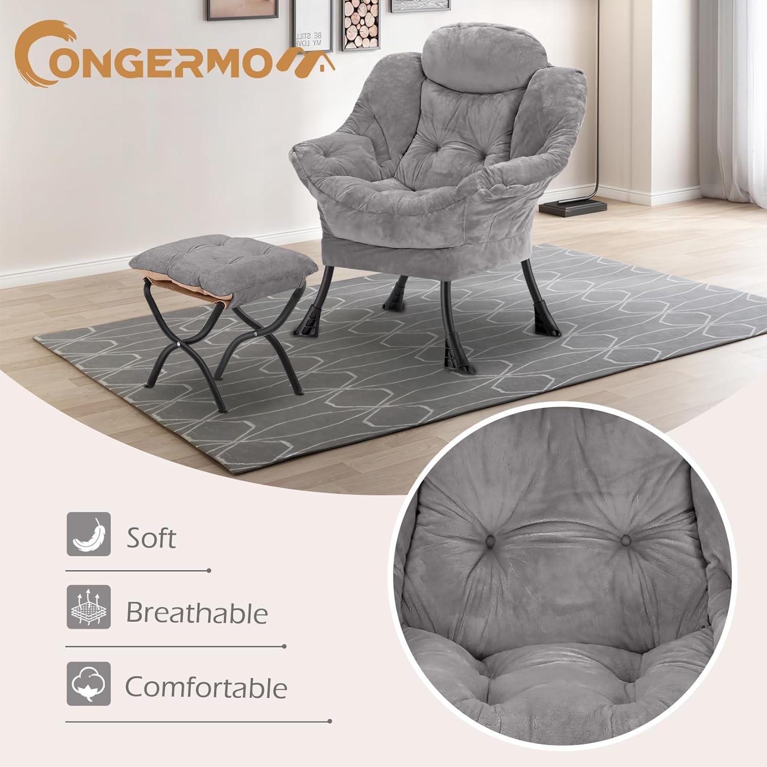 Lazy Chair with Folding Ottoman