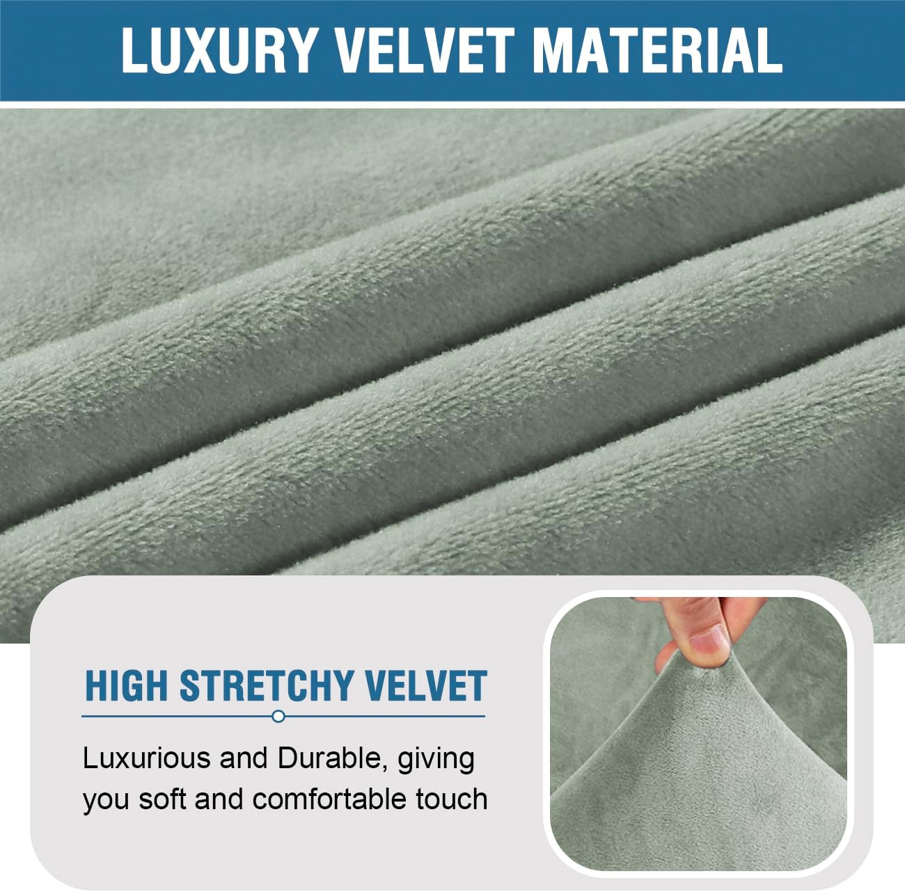 H.VERSAILTEX Armless Accent Chair Covers Thick Velvet Armless Chair Slipcovers High Stretch Chair Covers for Living Room Hotel Machine Washable Furniture Protector with Elastic Bottom, Ivory