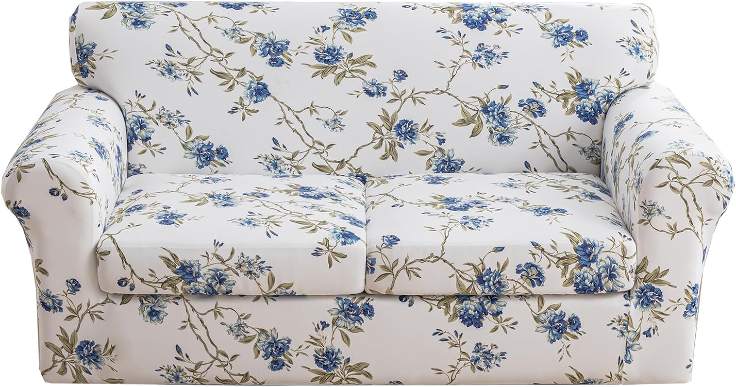 KRFOONN 2 Piece Chair Covers Printed Sofa Covers Couch Covers Washable Armchair Sofa Couch Slipcover Furniture Protector with Elastic Bottom for Living Room (Armchair, 23), Small