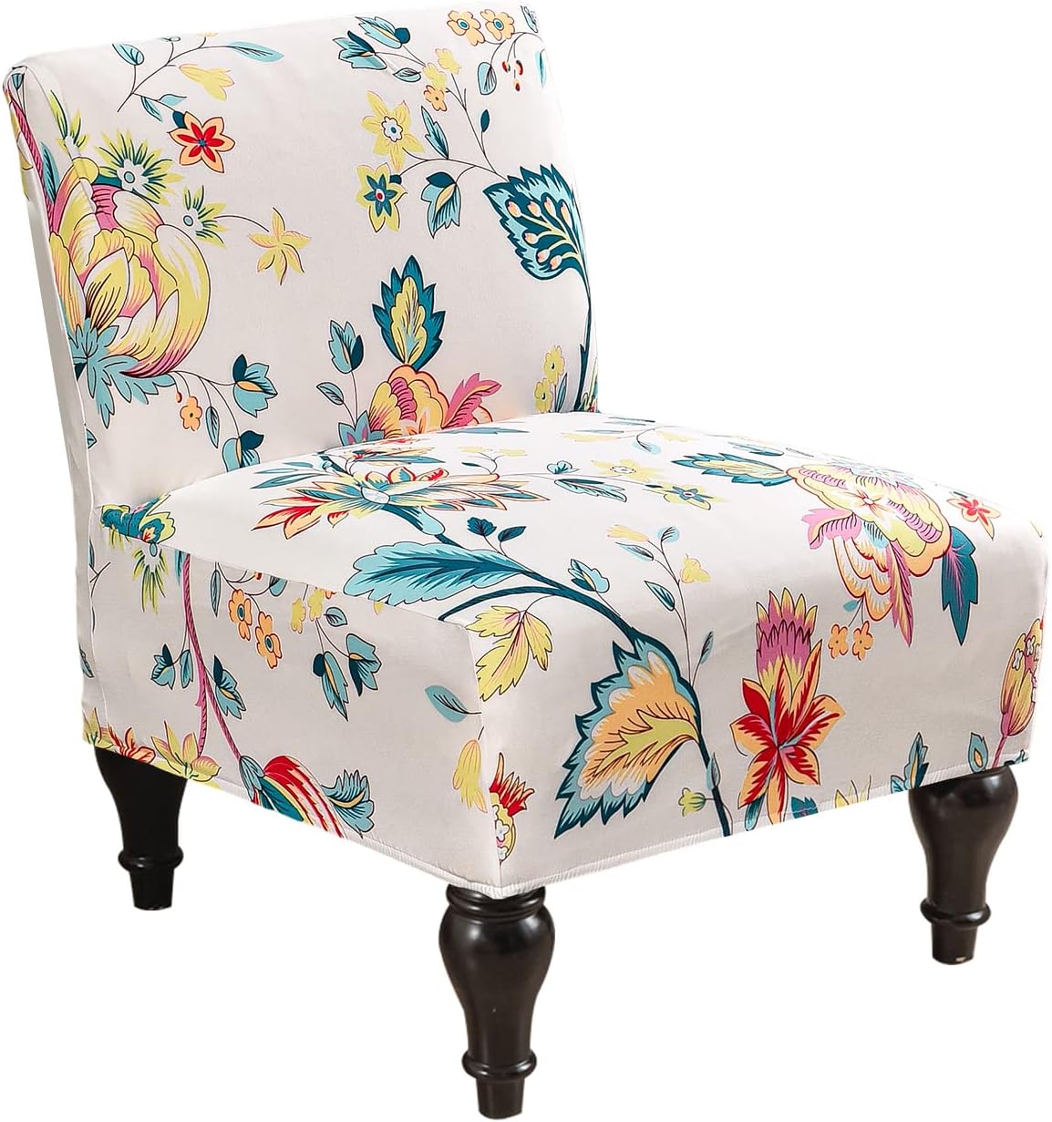 Eco-Ancheng Armless Chair Slipcover Removable Armless Accent Chairs Covers Washable Armless Slipper Chair Slipcover Printed Armless Chair Furniture Protector Covers for Living Dining Room Hotel