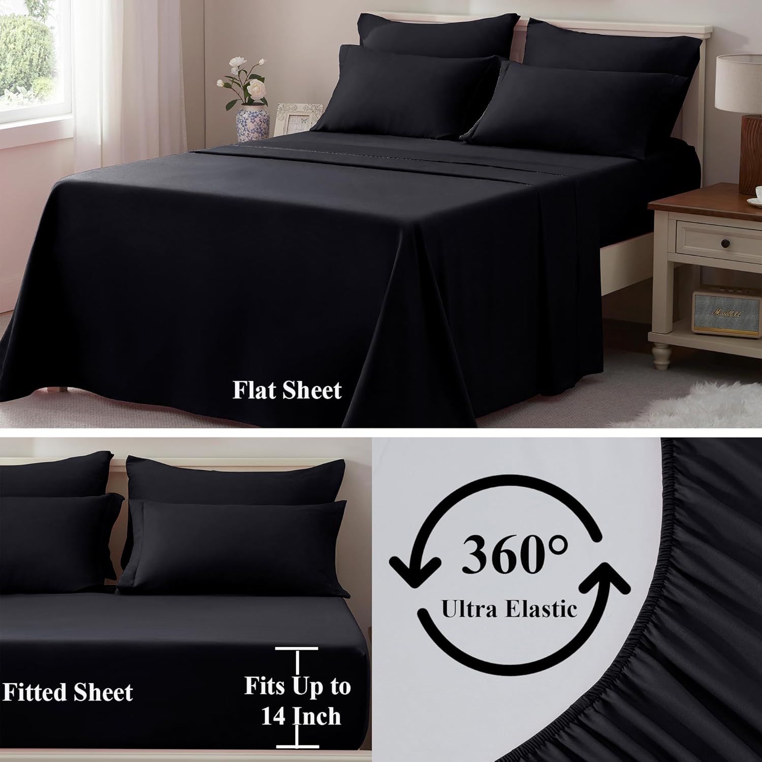 Full Comforter Set Purple- 7 Pieces