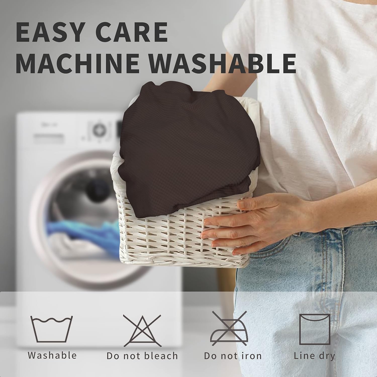 Easy-Going 100% Waterproof Dining Room Chair Cover Set of 6, Stretch Jacquard Parson Chair Slipcover Removable Washable Chair Protector for Home, Restaurant, Banquet (Large, Light Gray)