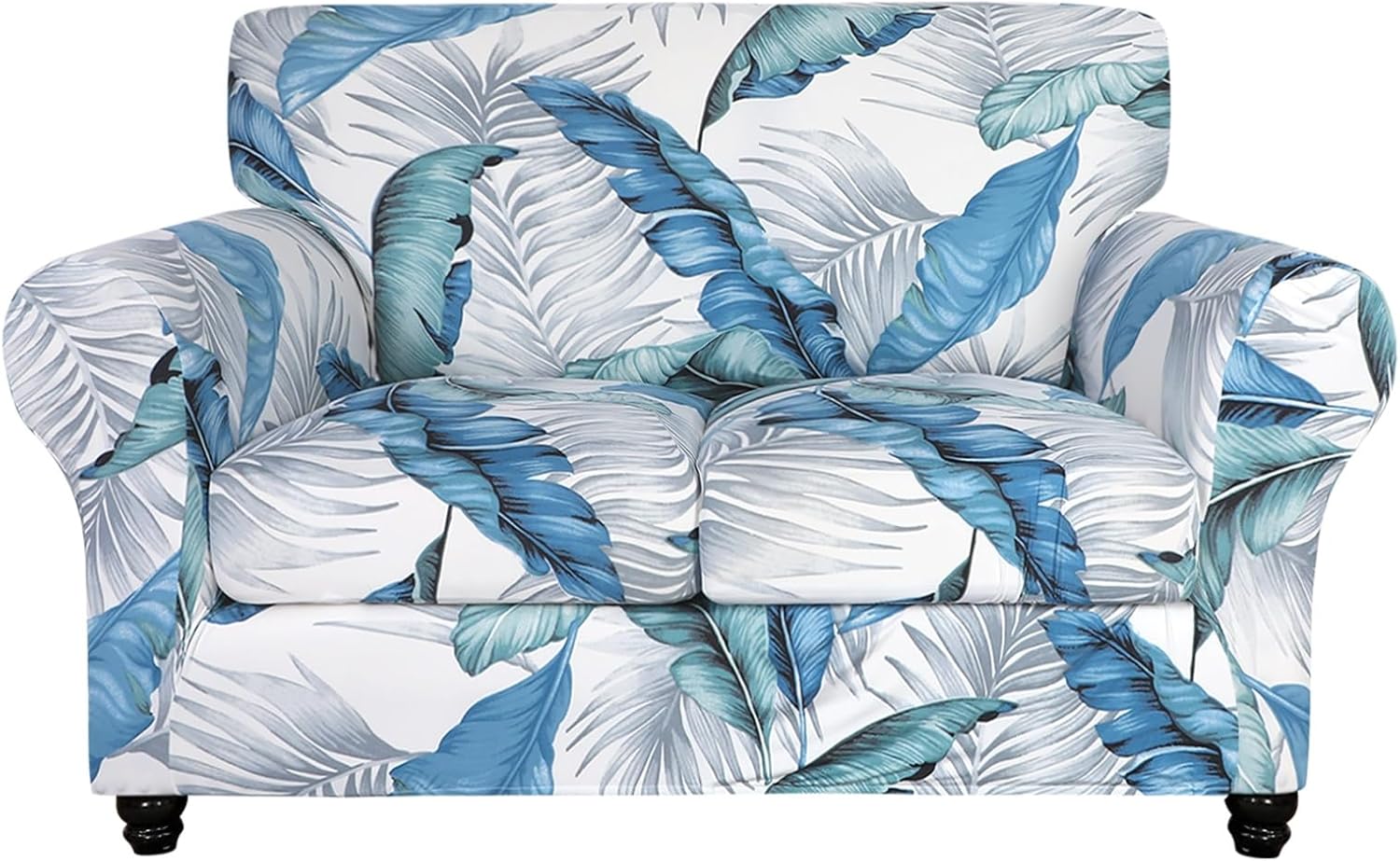 SearchI Stretch Sofa Cover Printed Couch Covers, Floral Pattern 2 Piece Armchair Slipcover with Separate Chair Cushion Cover, Washable Furniture Protector for Living Room(Armchair, Ball Flower)