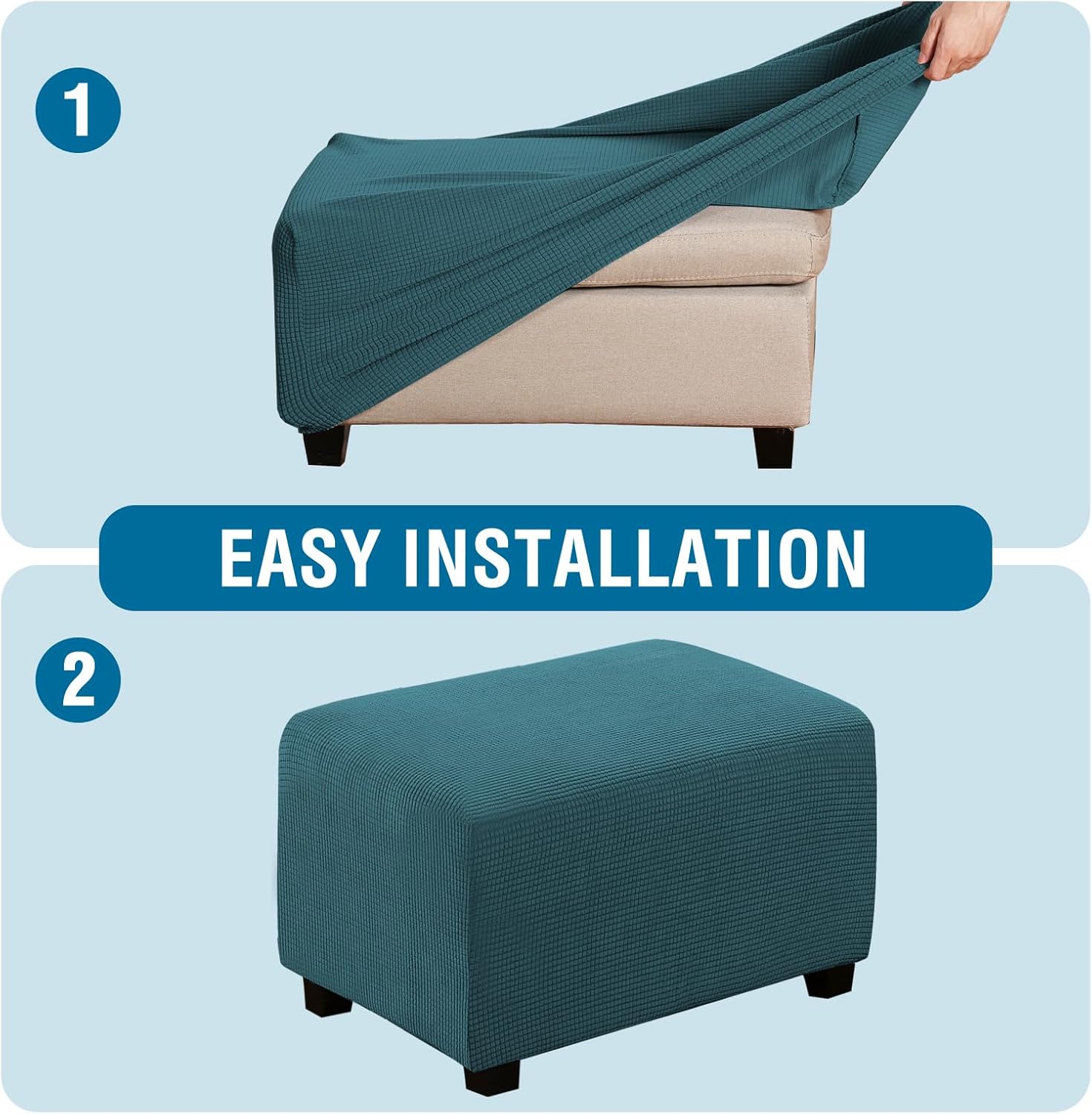 Ottoman Cover Slipcover Rectangle