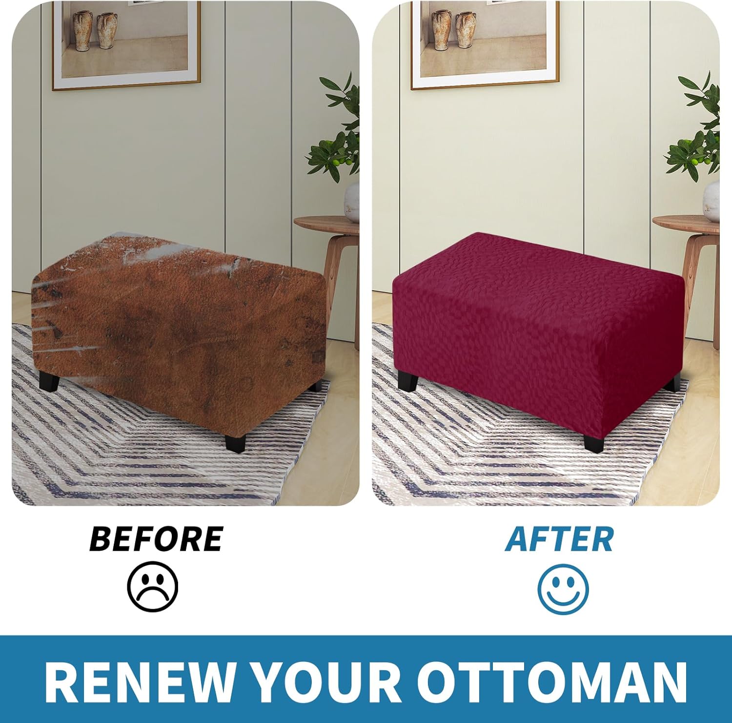 Rectangle Footrest Slipcovers