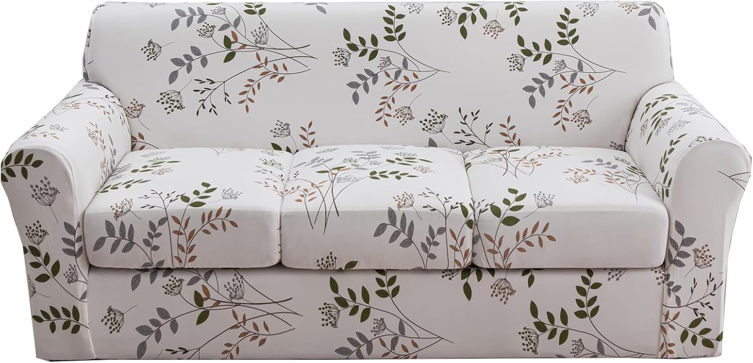 KRFOONN 2 Piece Chair Covers Printed Sofa Covers Couch Covers Washable Armchair Sofa Couch Slipcover Furniture Protector with Elastic Bottom for Living Room (Armchair, 23), Small