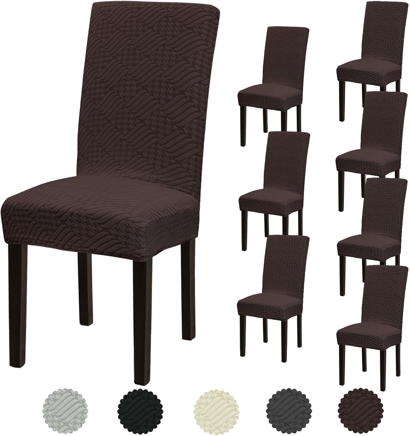 Stretch Dining Room Chair Covers Set of 6, Removable Washable Chair Covers for Dining Chairs,Dining Room, Hotel, Ceremony