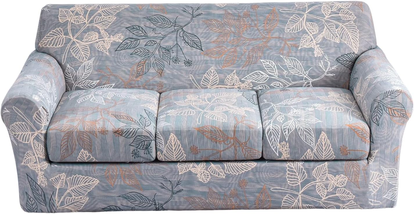 KRFOONN 2 Piece Chair Covers Printed Sofa Covers Couch Covers Washable Armchair Sofa Couch Slipcover Furniture Protector with Elastic Bottom for Living Room (Armchair, 23), Small