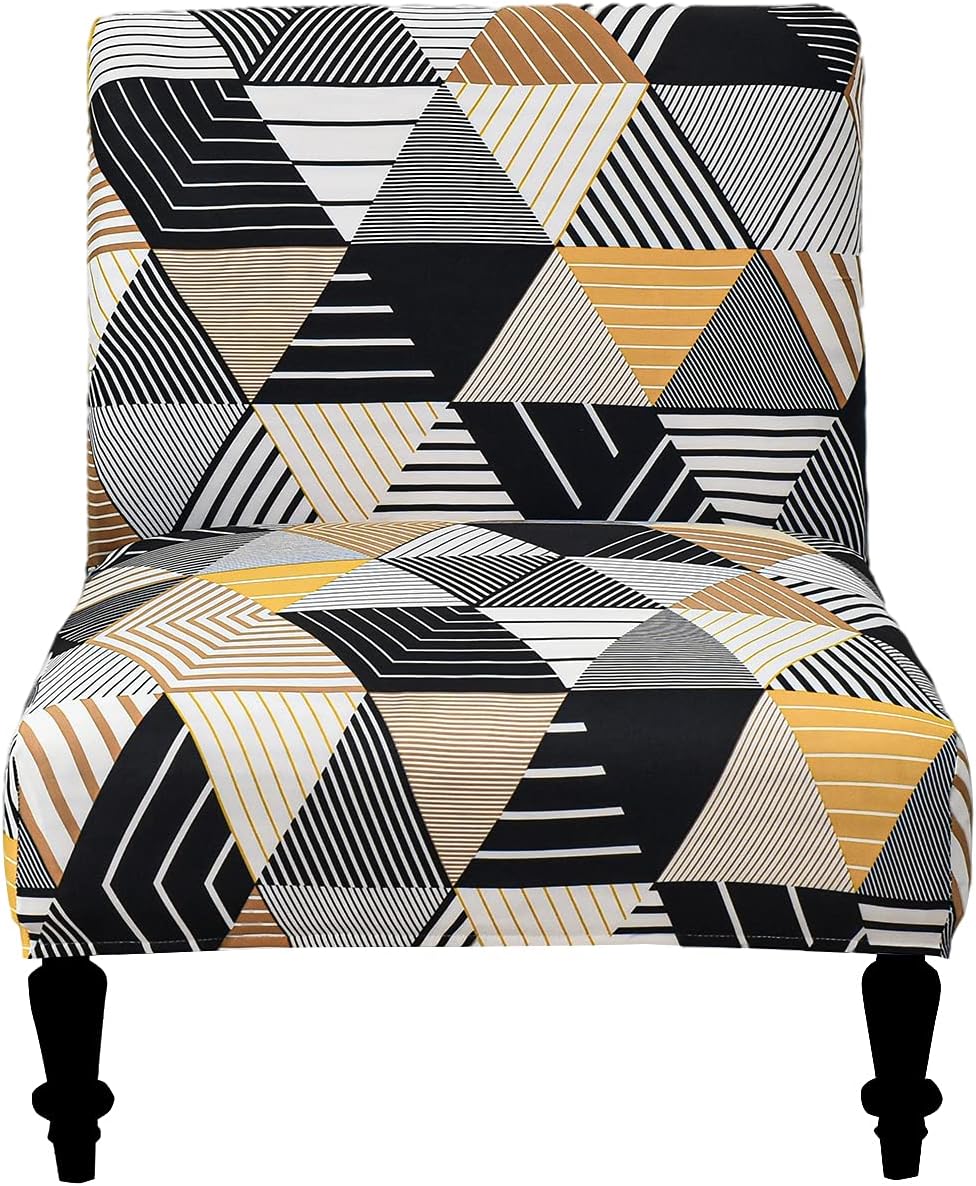Eco-Ancheng Armless Chair Slipcover Removable Armless Accent Chairs Covers Washable Armless Slipper Chair Slipcover Printed Armless Chair Furniture Protector Covers for Living Dining Room Hotel