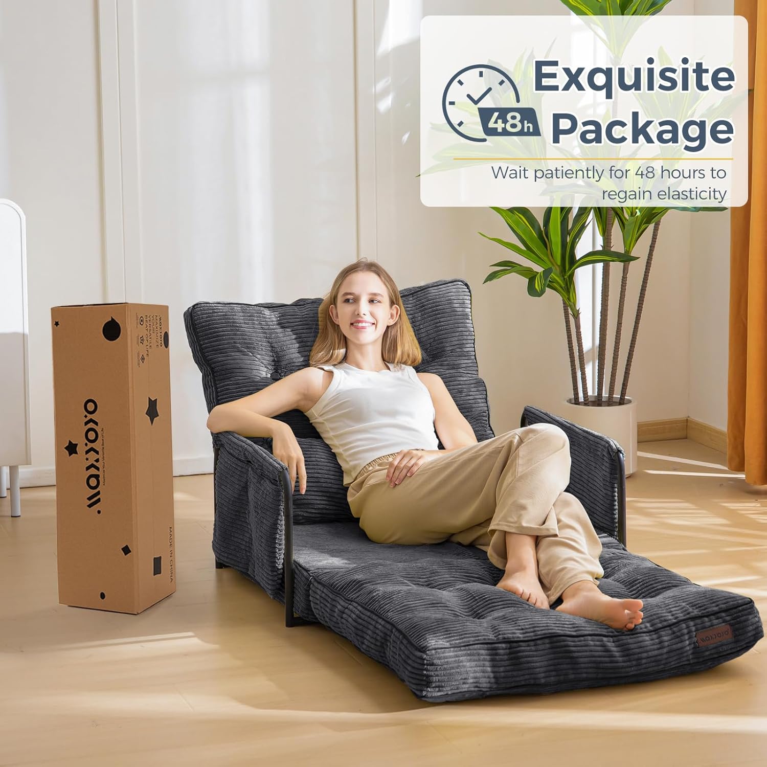 Adjustable Floor Sofa Couch with Pillow