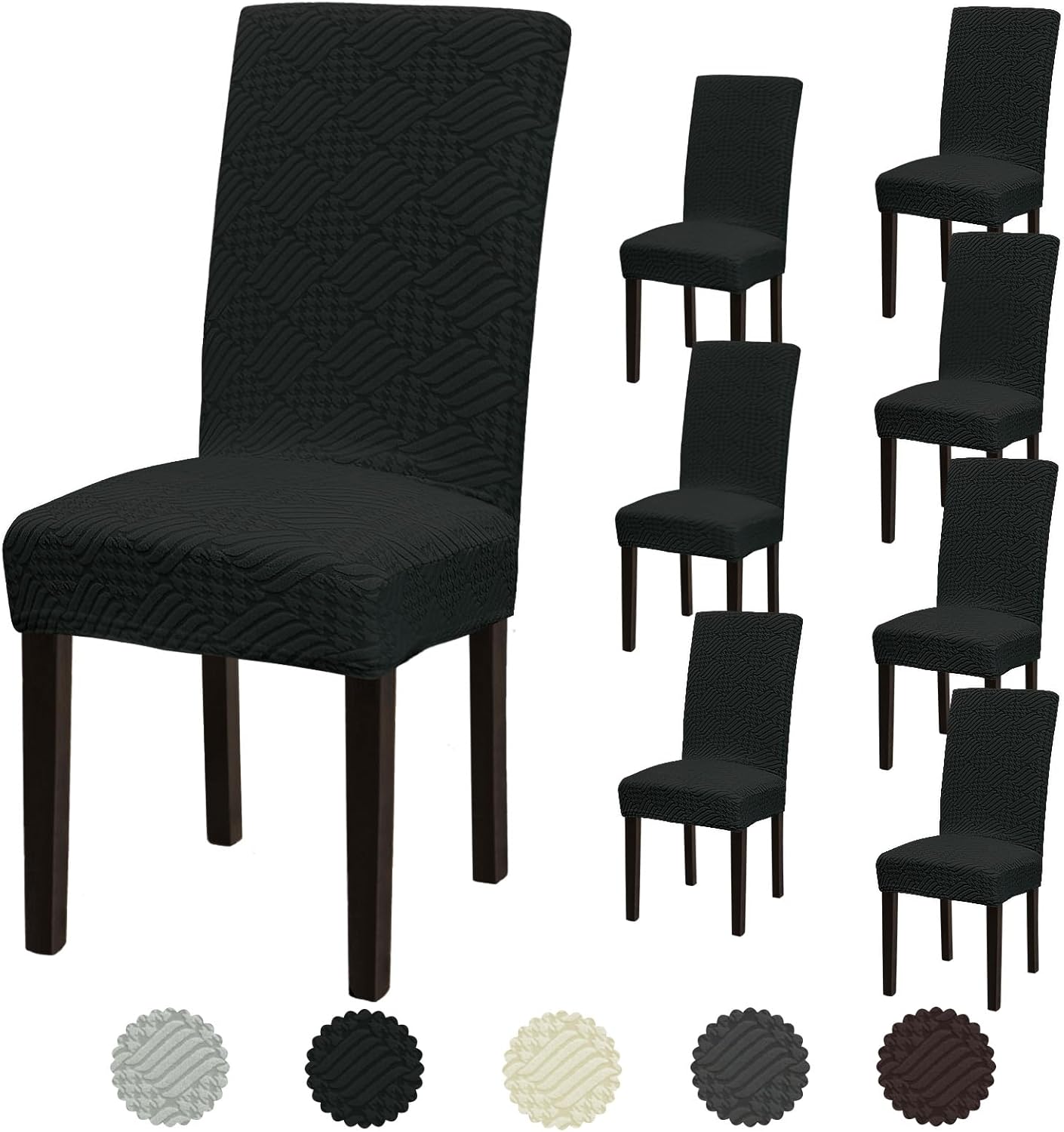 Stretch Dining Room Chair Covers Set of 6, Removable Washable Chair Covers for Dining Chairs,Dining Room, Hotel, Ceremony