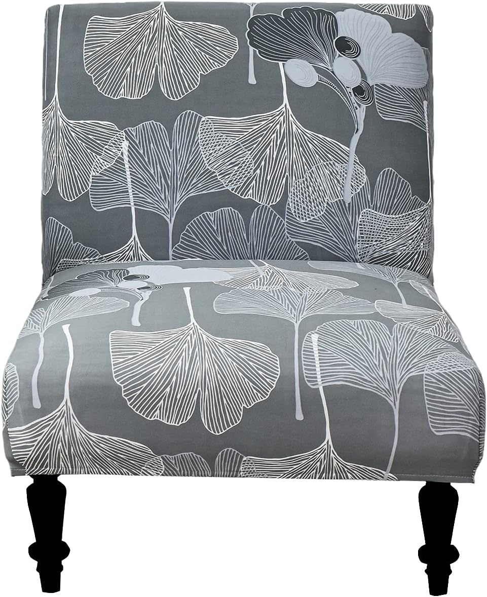 Eco-Ancheng Armless Chair Slipcover Removable Armless Accent Chairs Covers Washable Armless Slipper Chair Slipcover Printed Armless Chair Furniture Protector Covers for Living Dining Room Hotel