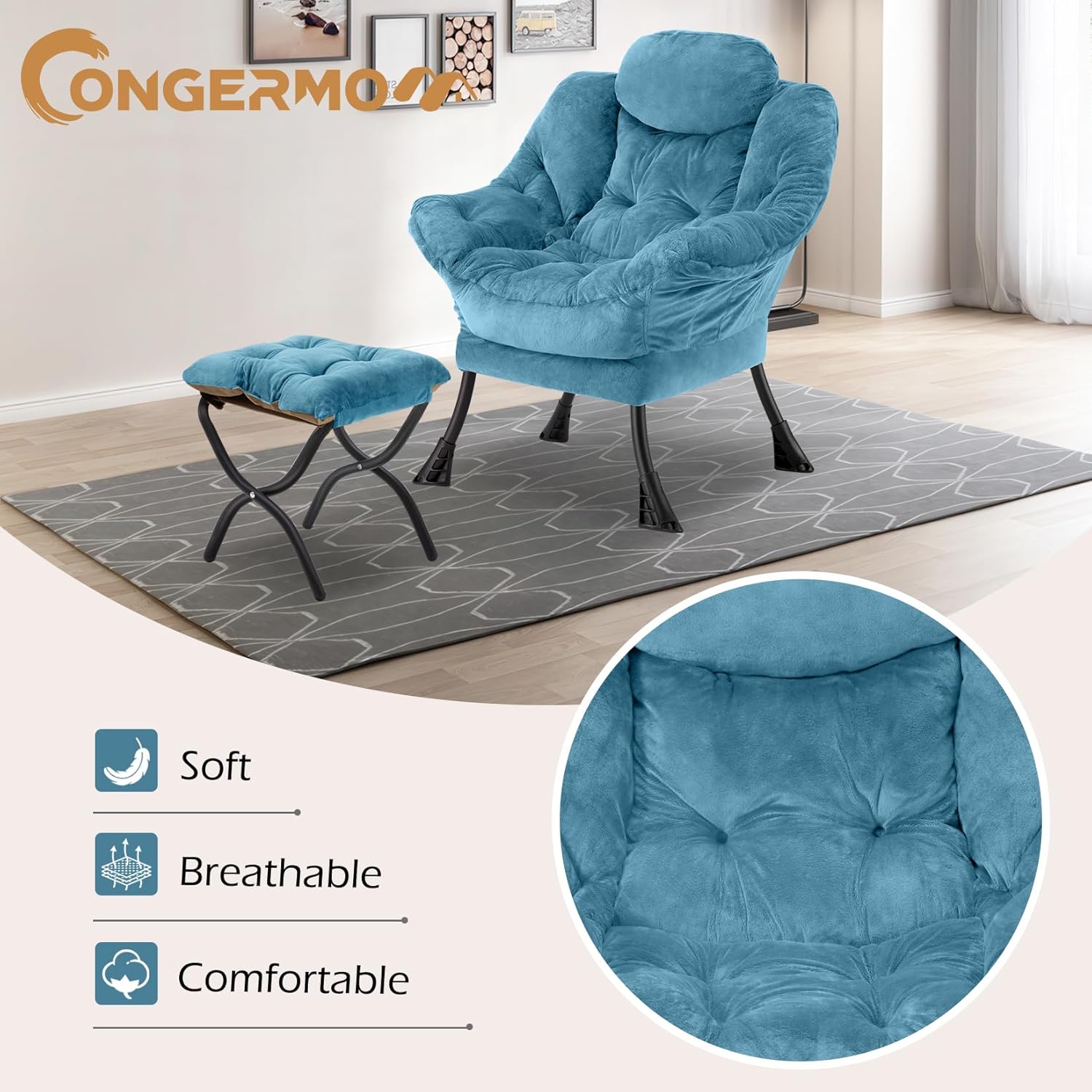 Lazy Chair with Folding Ottoman