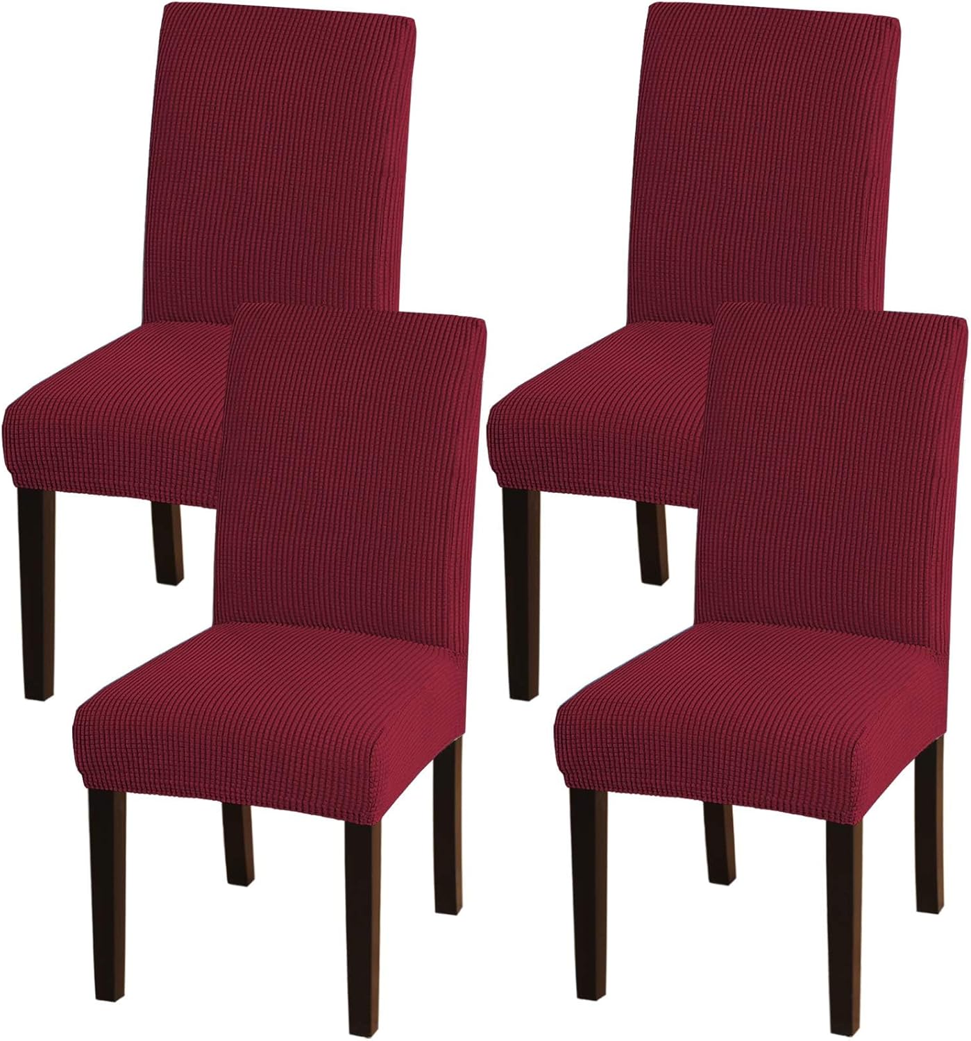 Turquoize Dining Chair Covers - Stretch, Removable, Set of 2 - Parson Dining Chair Protector Covers for Home, Hotel, Ceremony (2, Biscotti Beige)