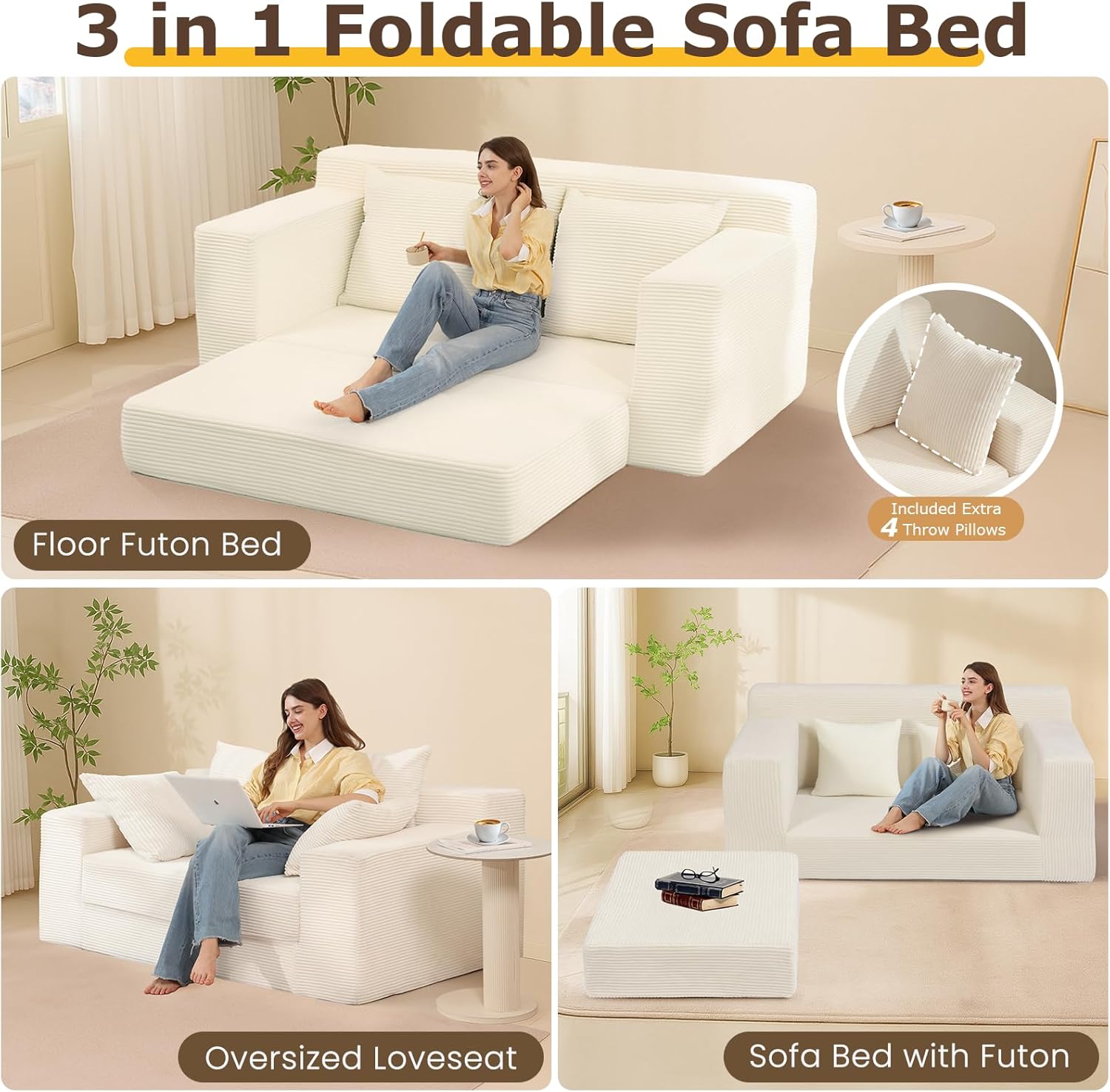 3 in 1 Loveseat Folding Couch